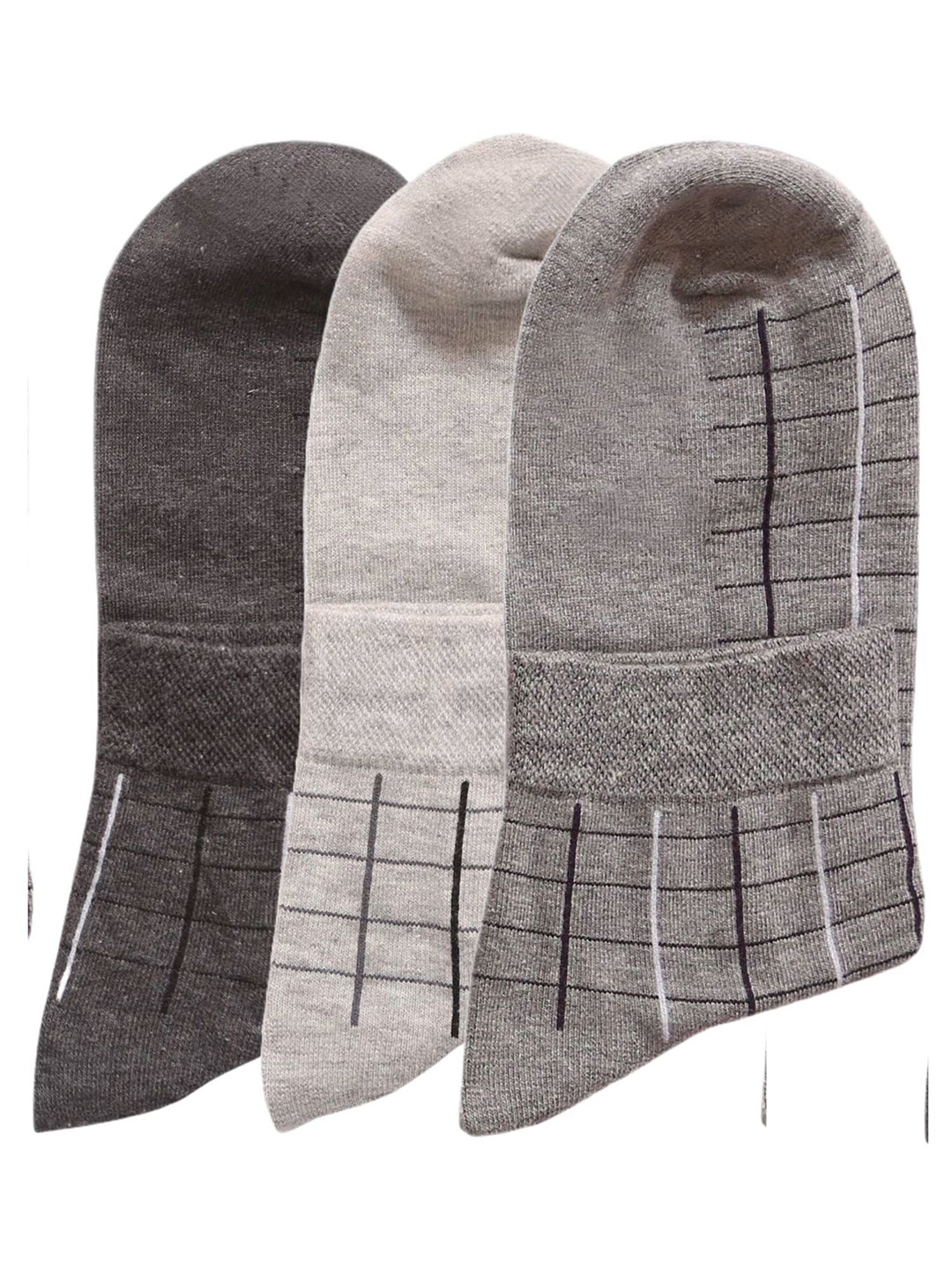 

N2S NEXT2SKIN Men Pack Of 3 Seamless Patterned Ankle-Length Socks, Grey