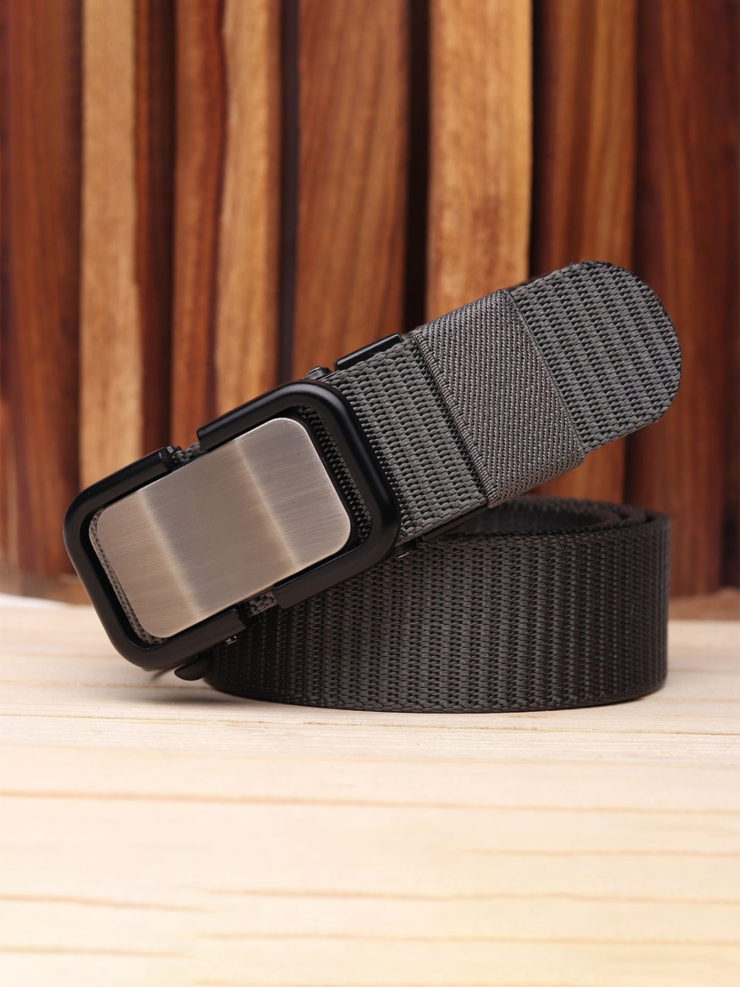 

The Roadster Lifestyle Co Men Textured Casual Belt, Grey