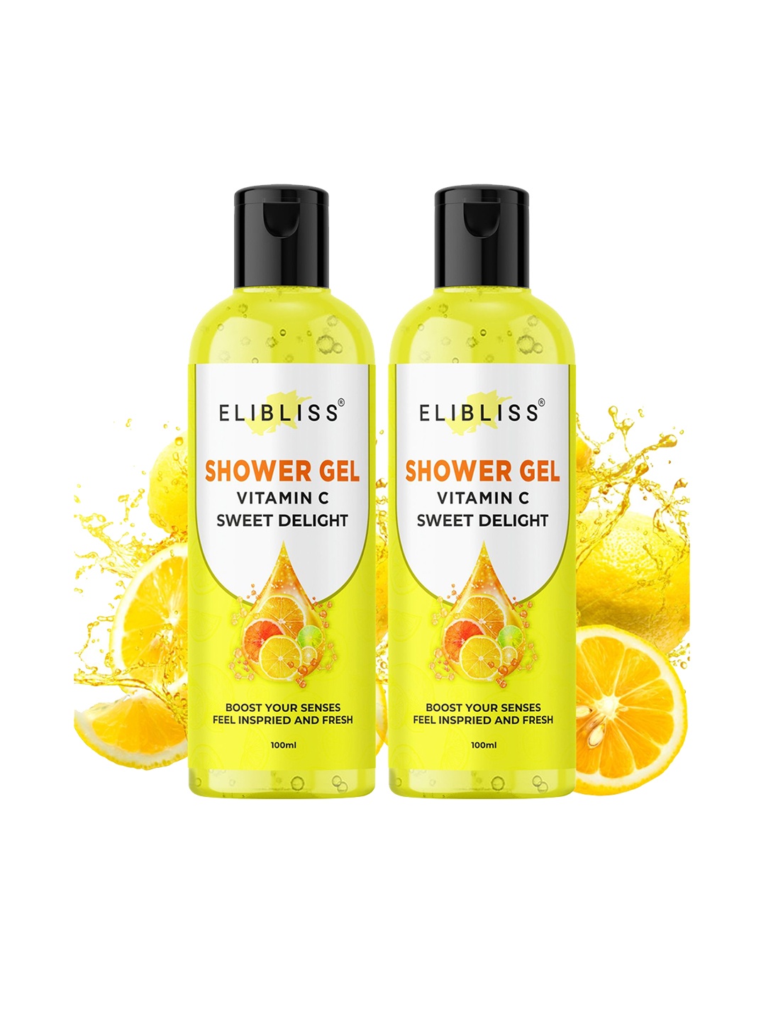 

ELIBLISS Set of 2 Vitamin C Sweet Delight Shower Gel - 100 ml each, Yellow