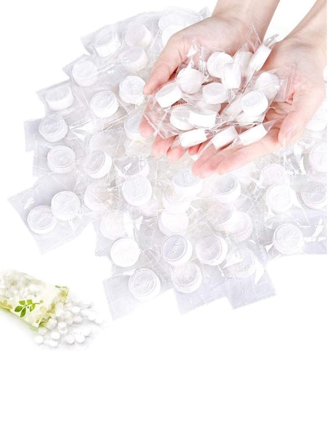 

FEELHIGH Compressed Portable Napkin Wipes Coin Paper Tissues 90gm - 150-Pcs, White