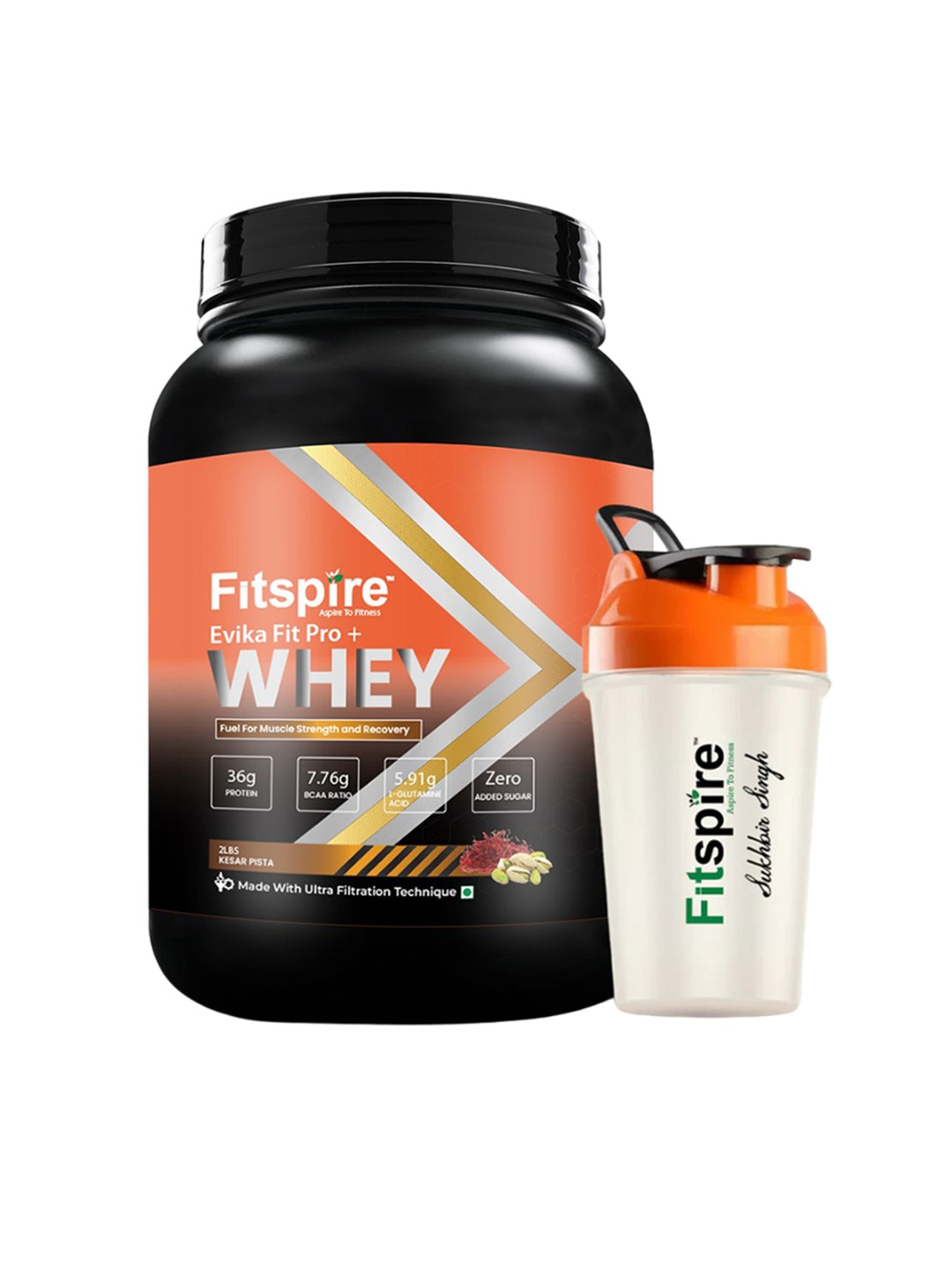 

FITSPIRE Evika Fit Super Pro Plus Whey Protein With Shaker - 1.2Kg, Na