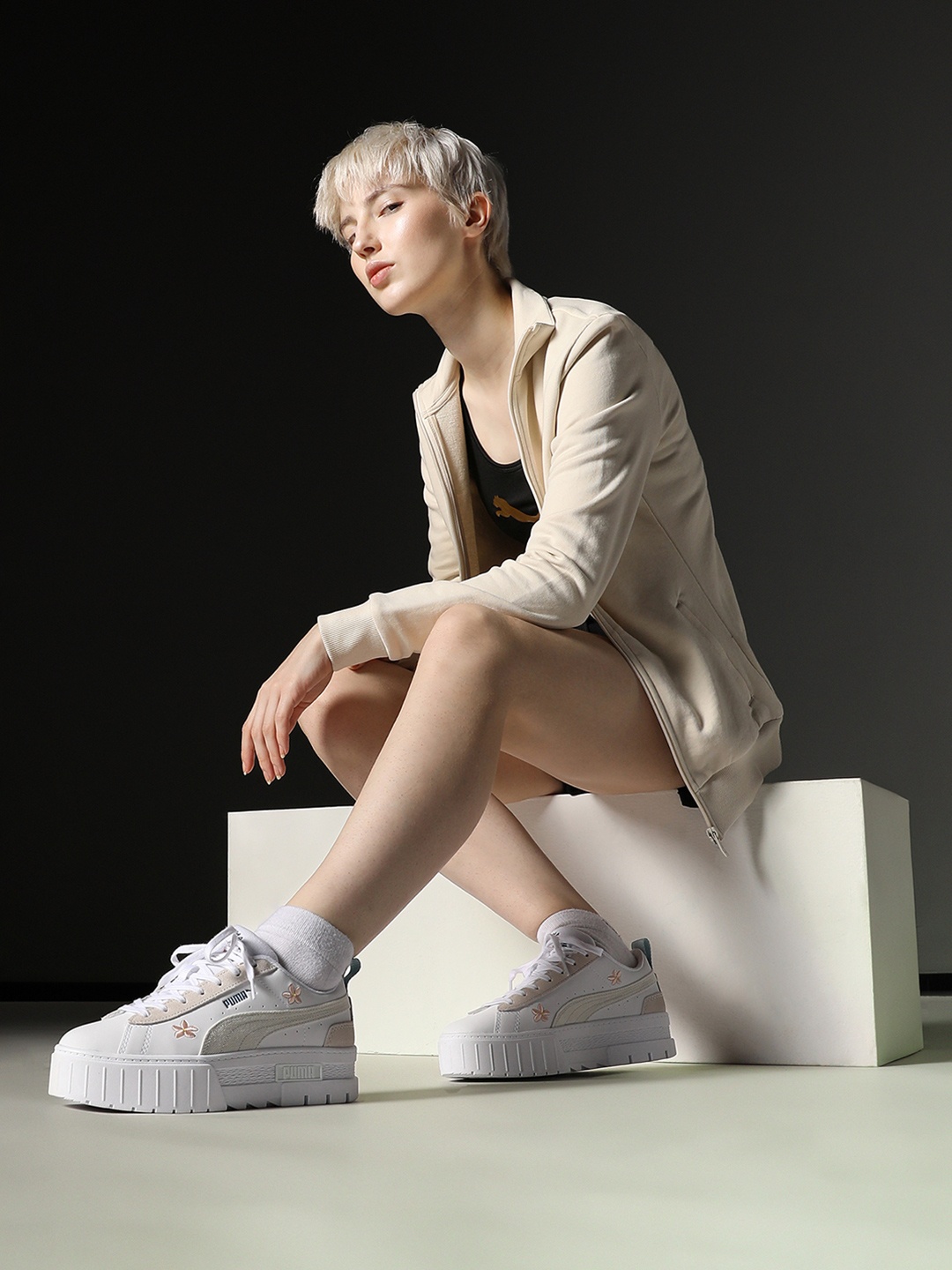 

Puma Women Mayze Embroidery Sneakers, White