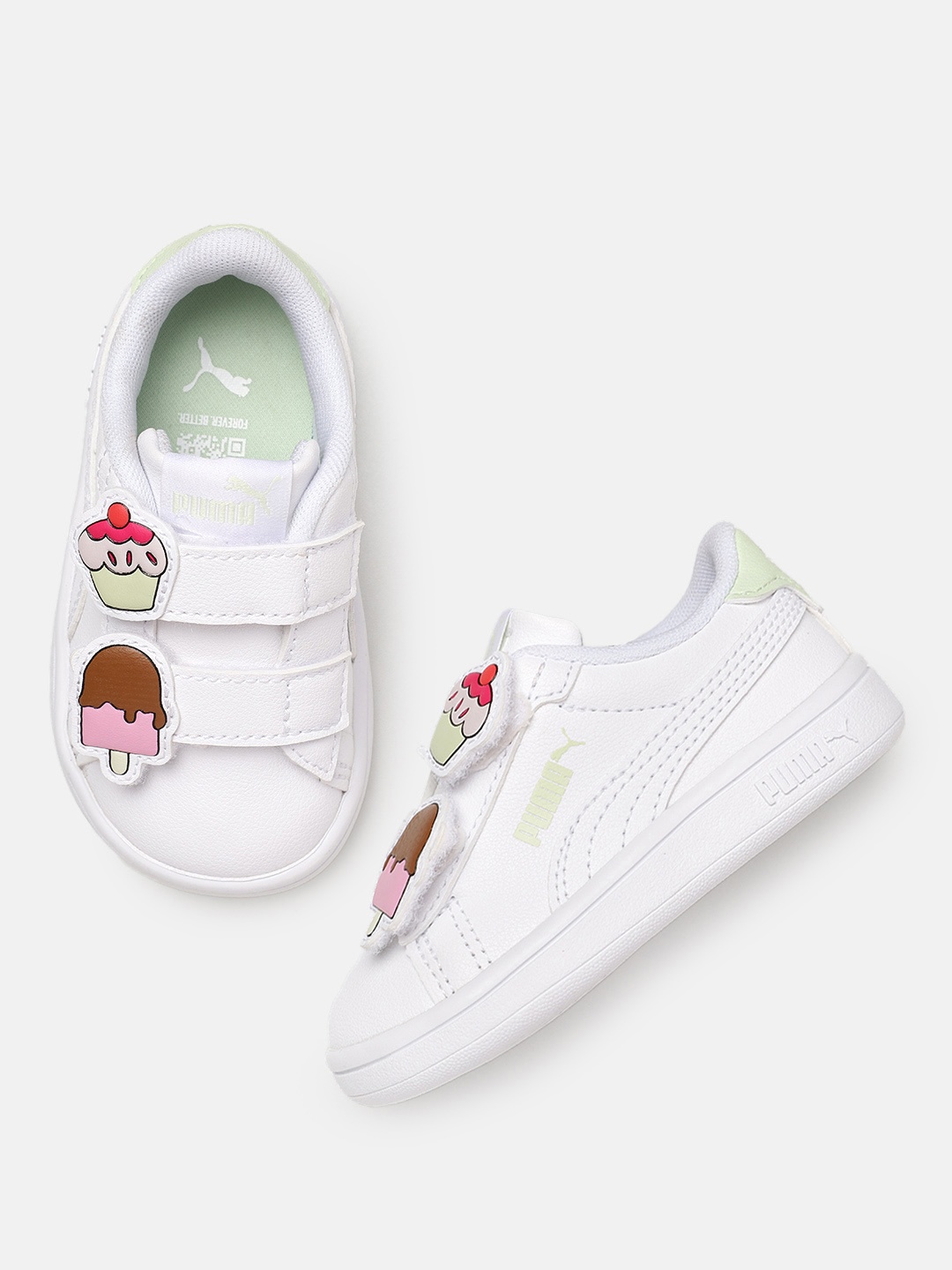 

Puma Girls Smash 3.0 Badges Toddler Sneakers, White