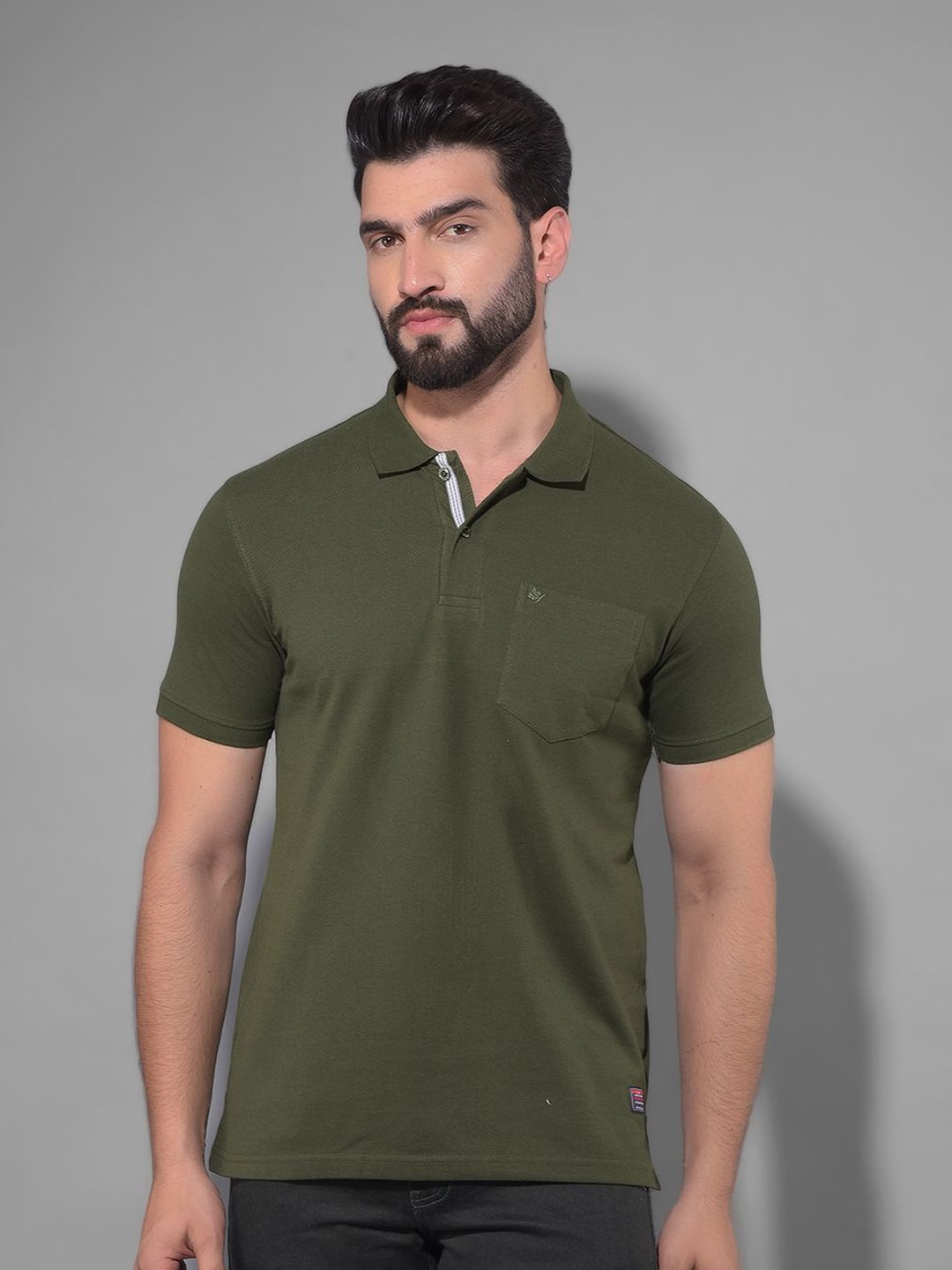 

COBB Men Polo Collar Pockets T-shirt, Olive