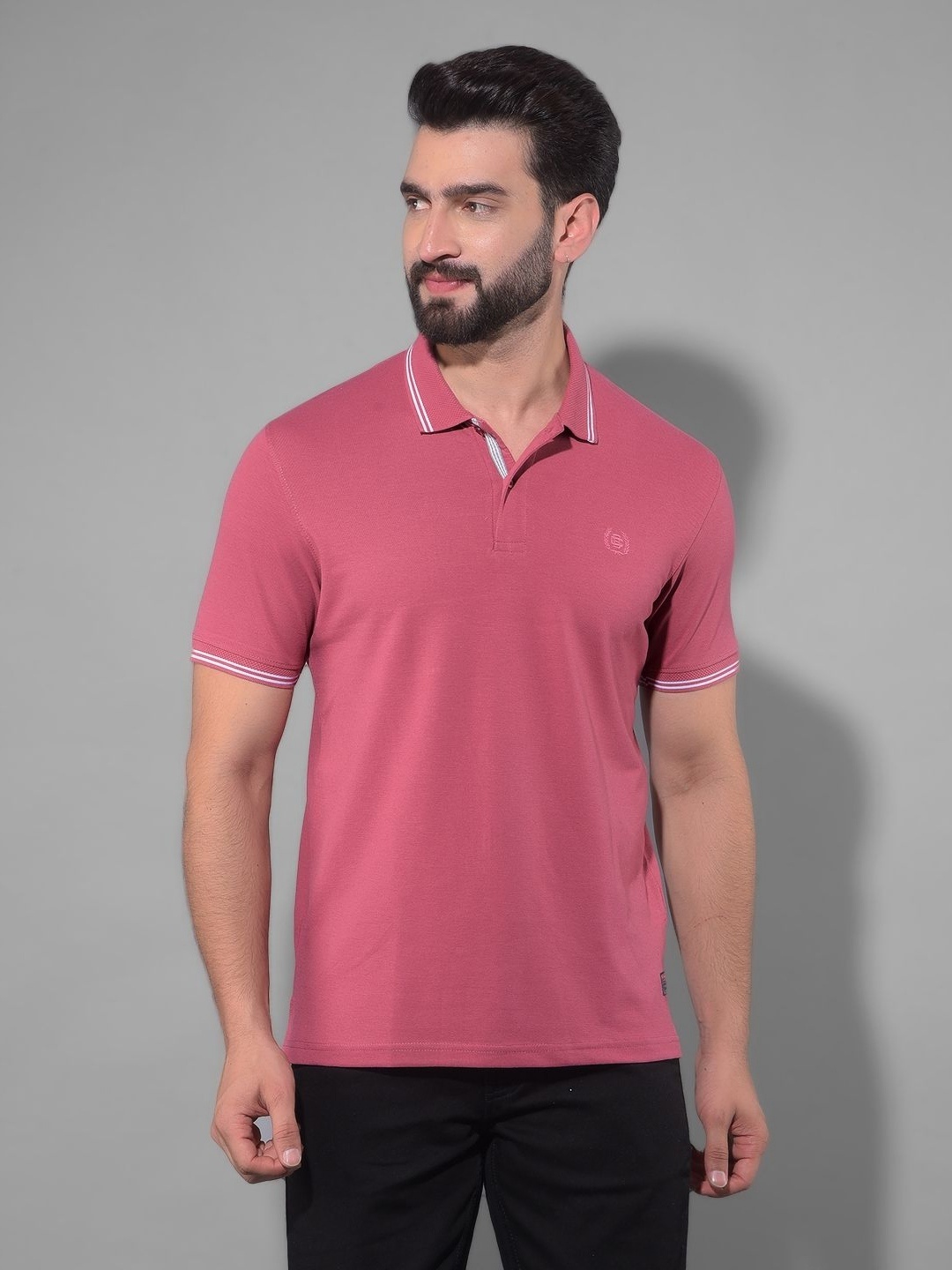 

COBB Men Polo Collar Pockets T-shirt, Mauve