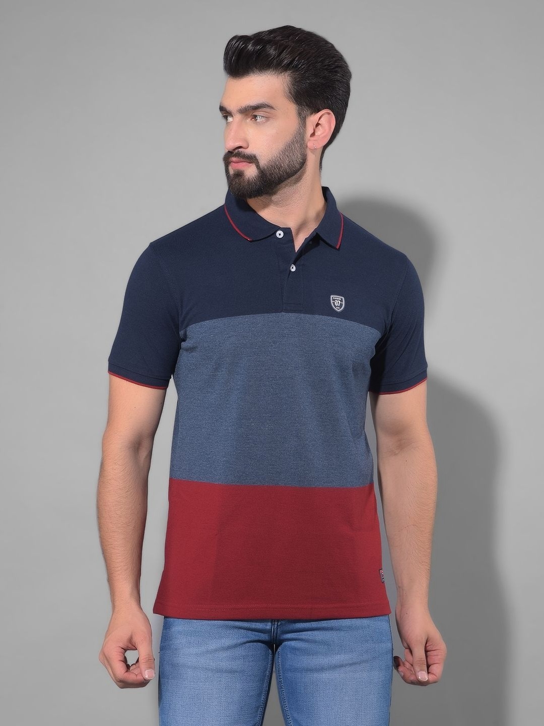 

COBB Men Polo Collar Pockets T-shirt, Navy blue