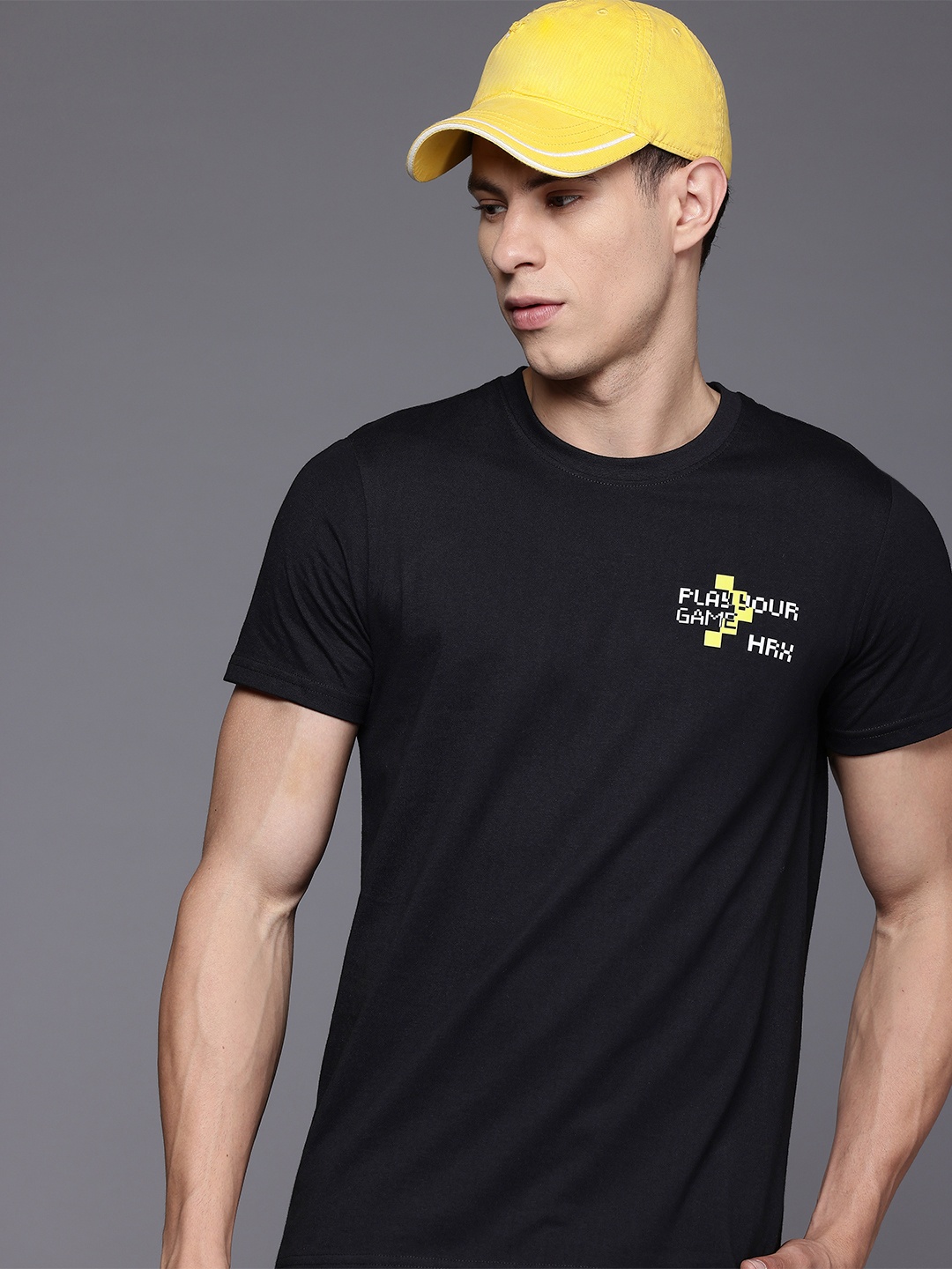 

HRX by Hrithik Roshan Placement Print T-shirt, Black