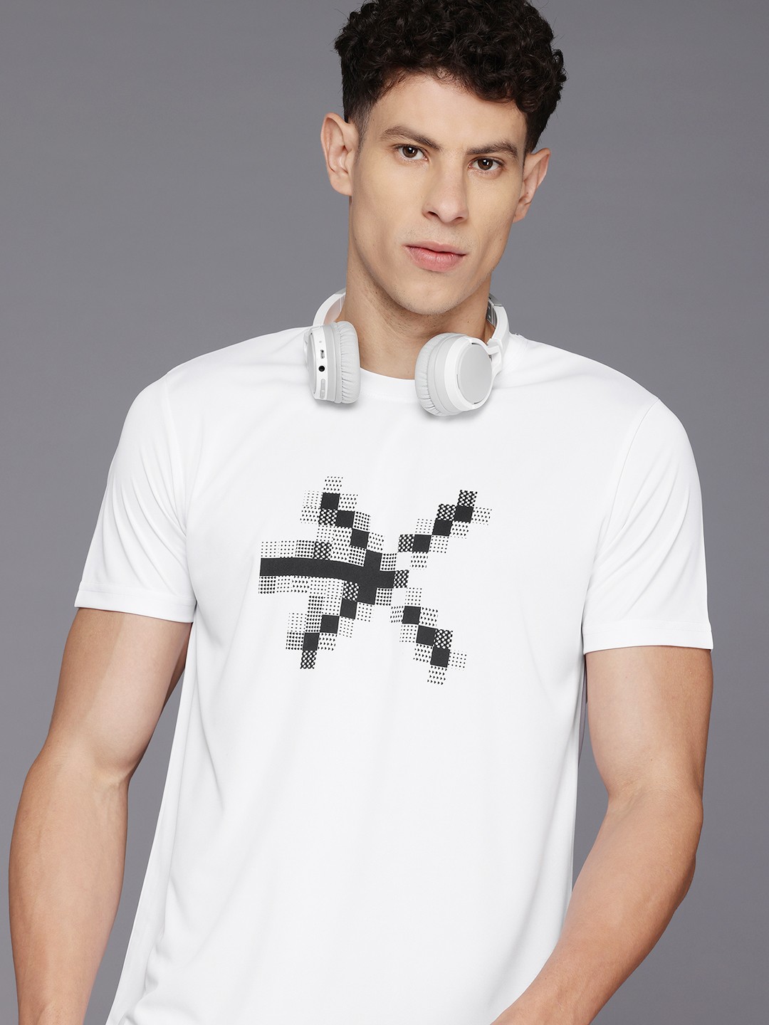 

HRX by Hrithik Roshan Men Printed Rapid-Dry Training T-shirt, White
