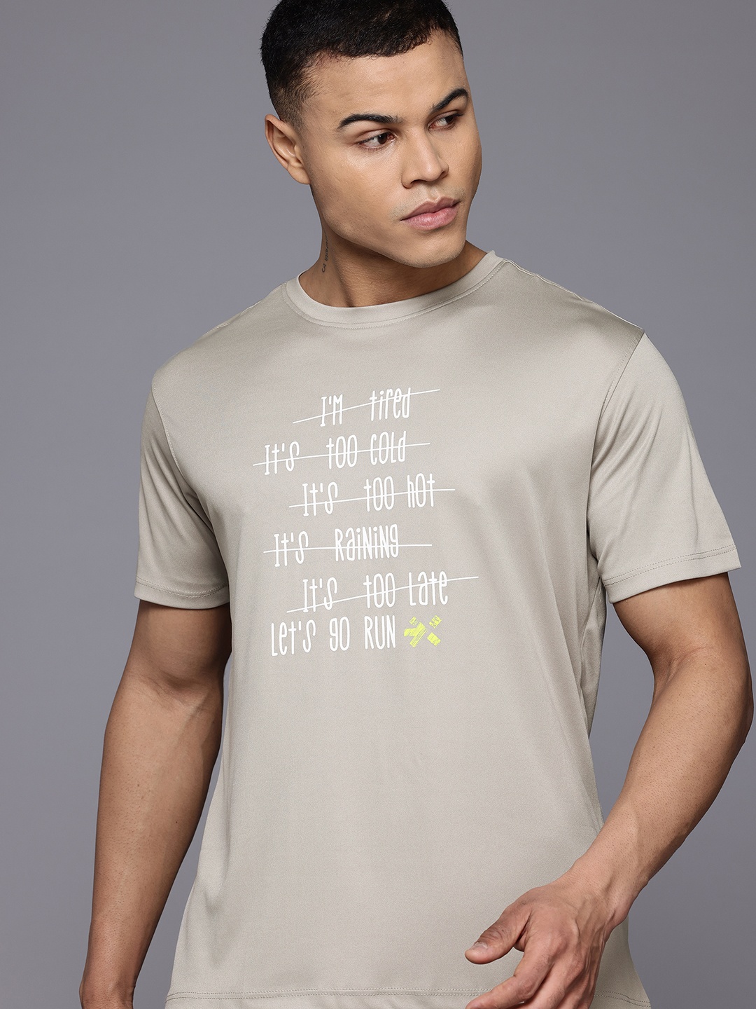 

HRX by Hrithik Roshan Men Typography Running T-shirt, Grey