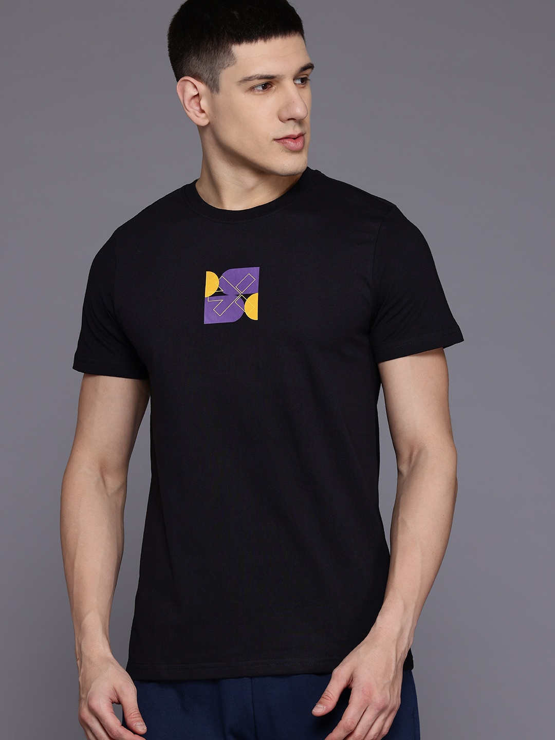 

HRX by Hrithik Roshan Brand Logo Print Lifestyle T-shirt, Black
