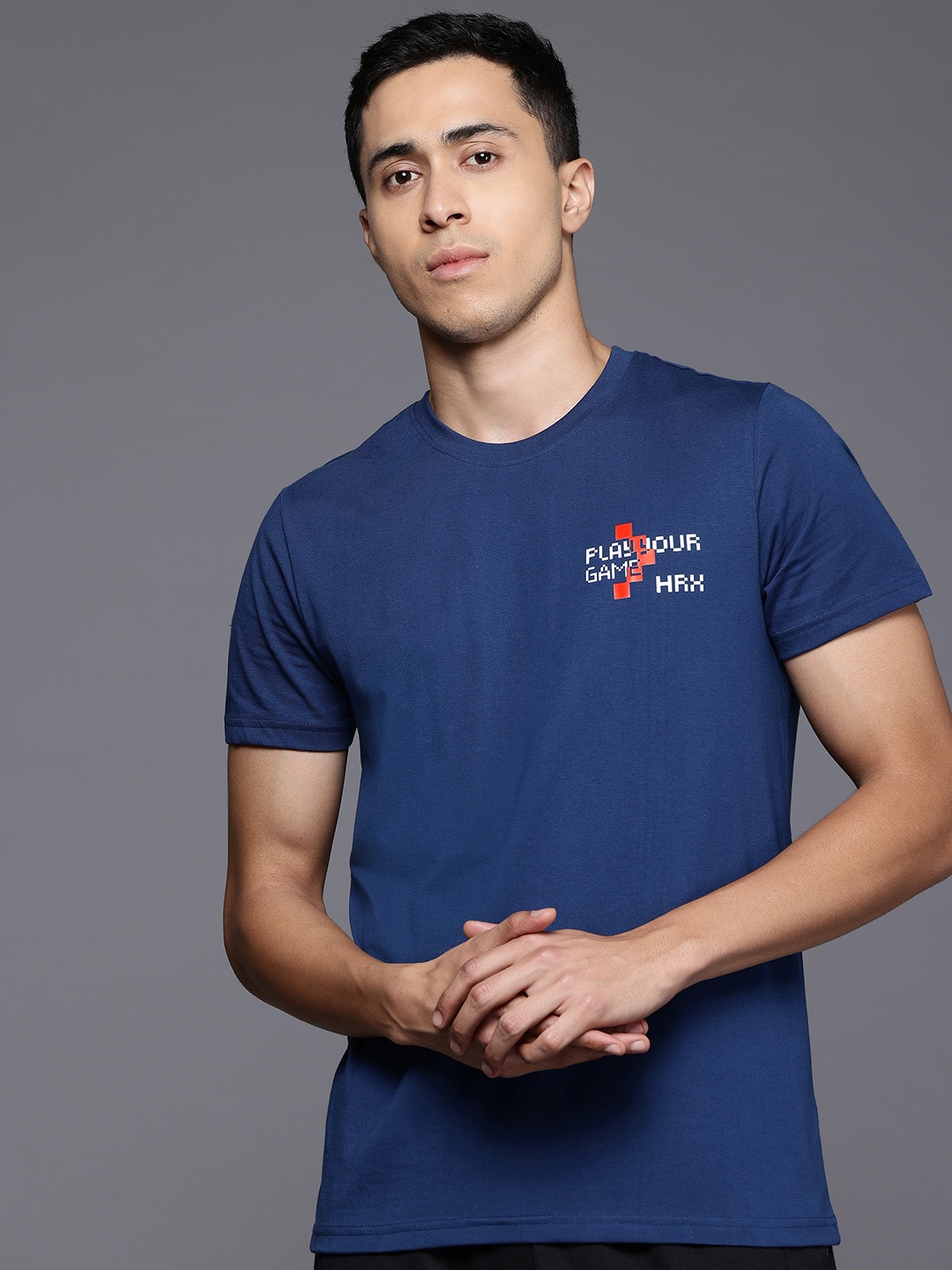 

HRX by Hrithik Roshan Placement Print T-shirt, Navy blue