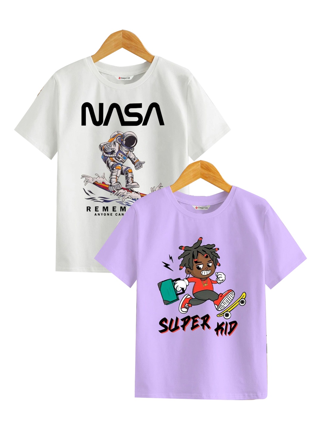 

BAESD Boys Graphic Printed Round Neck Cotton T-Shirt, Purple