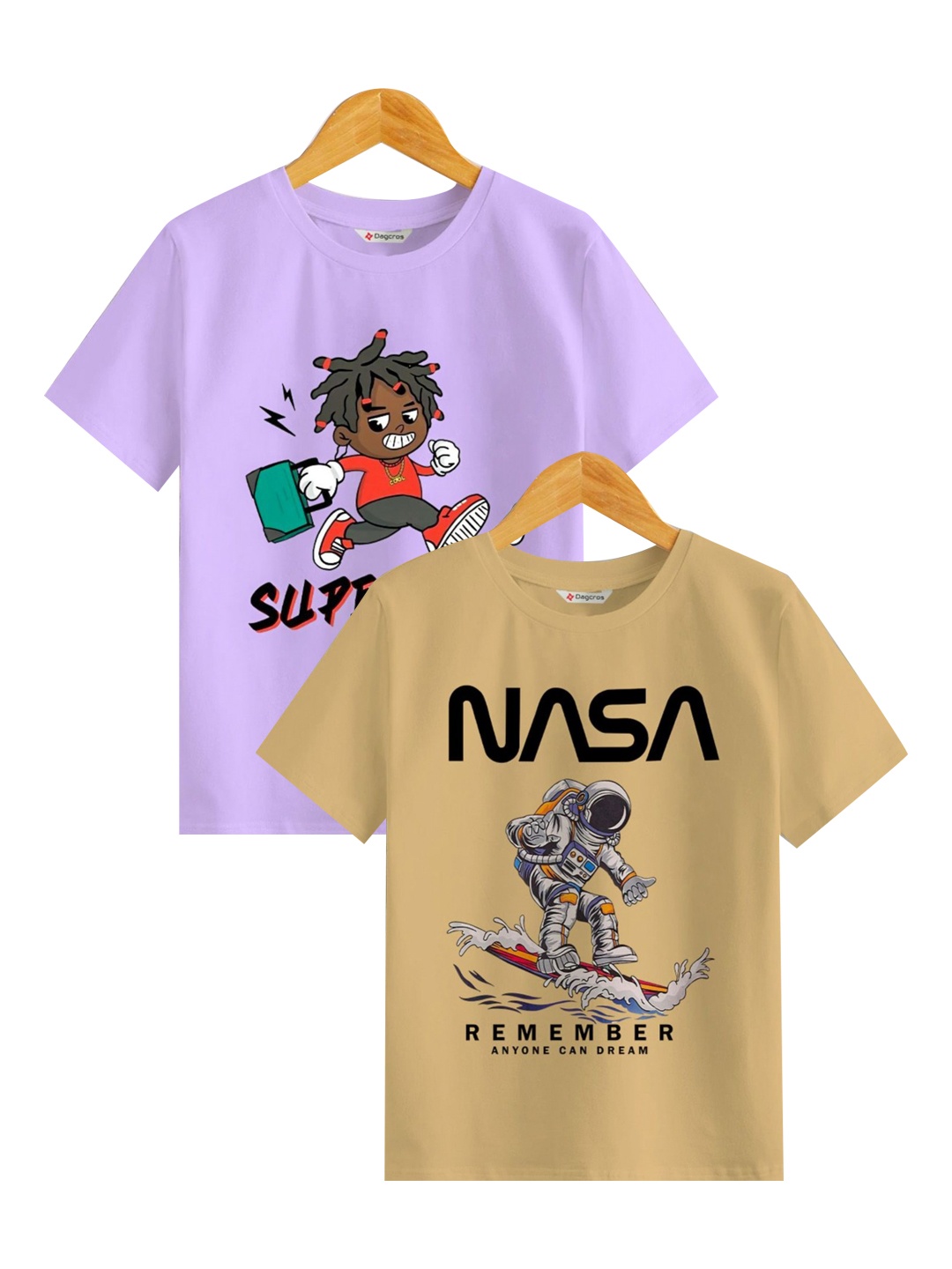 

BAESD Boys Graphic Printed Round Neck Cotton T-Shirt, Purple