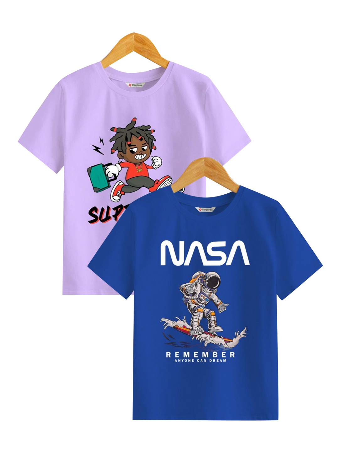 

BAESD Boys Graphic Printed Round Neck Cotton T-Shirt, Purple
