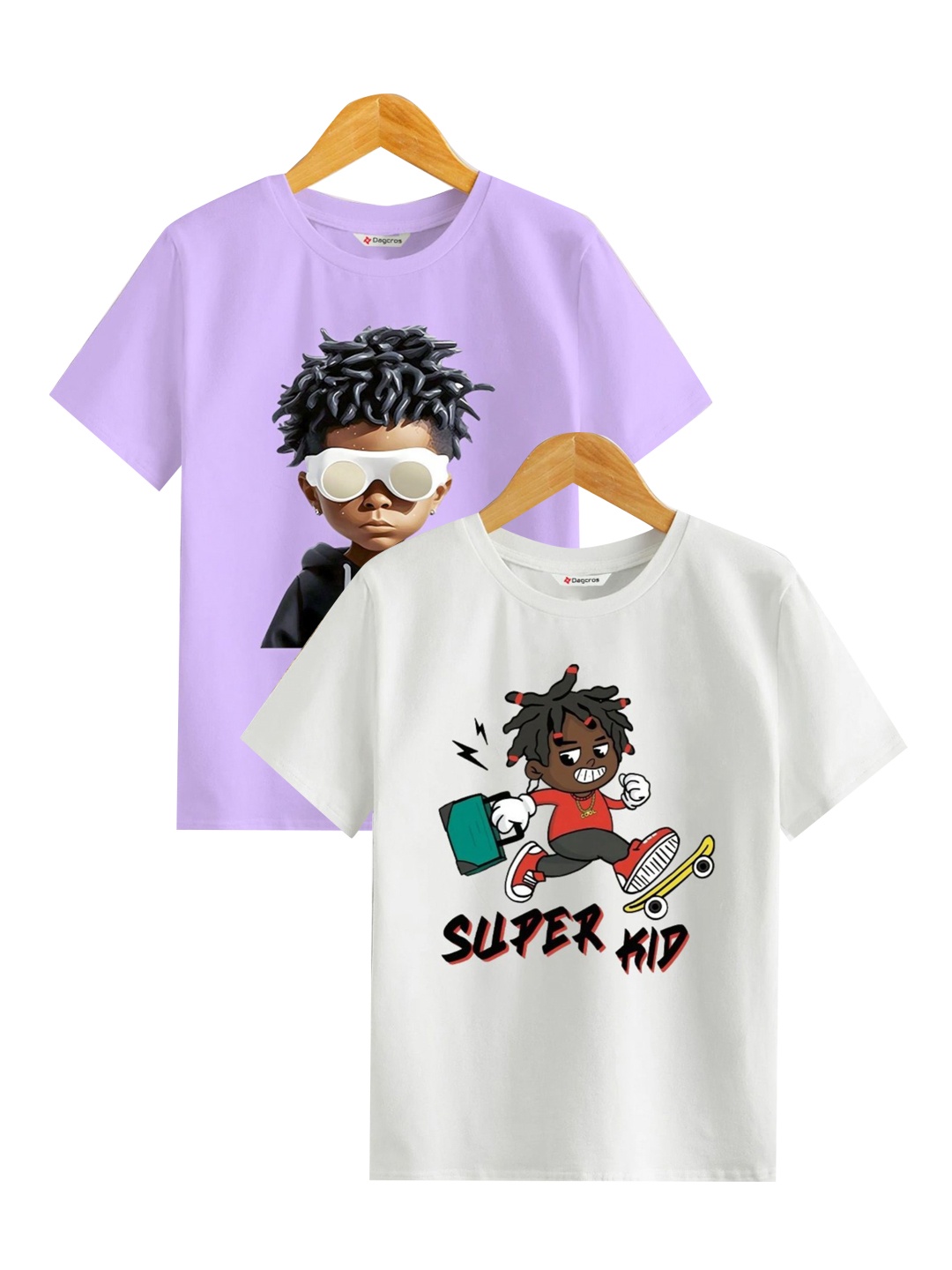 

BAESD Boys Graphic Printed Round Neck Cotton T-Shirt, Purple