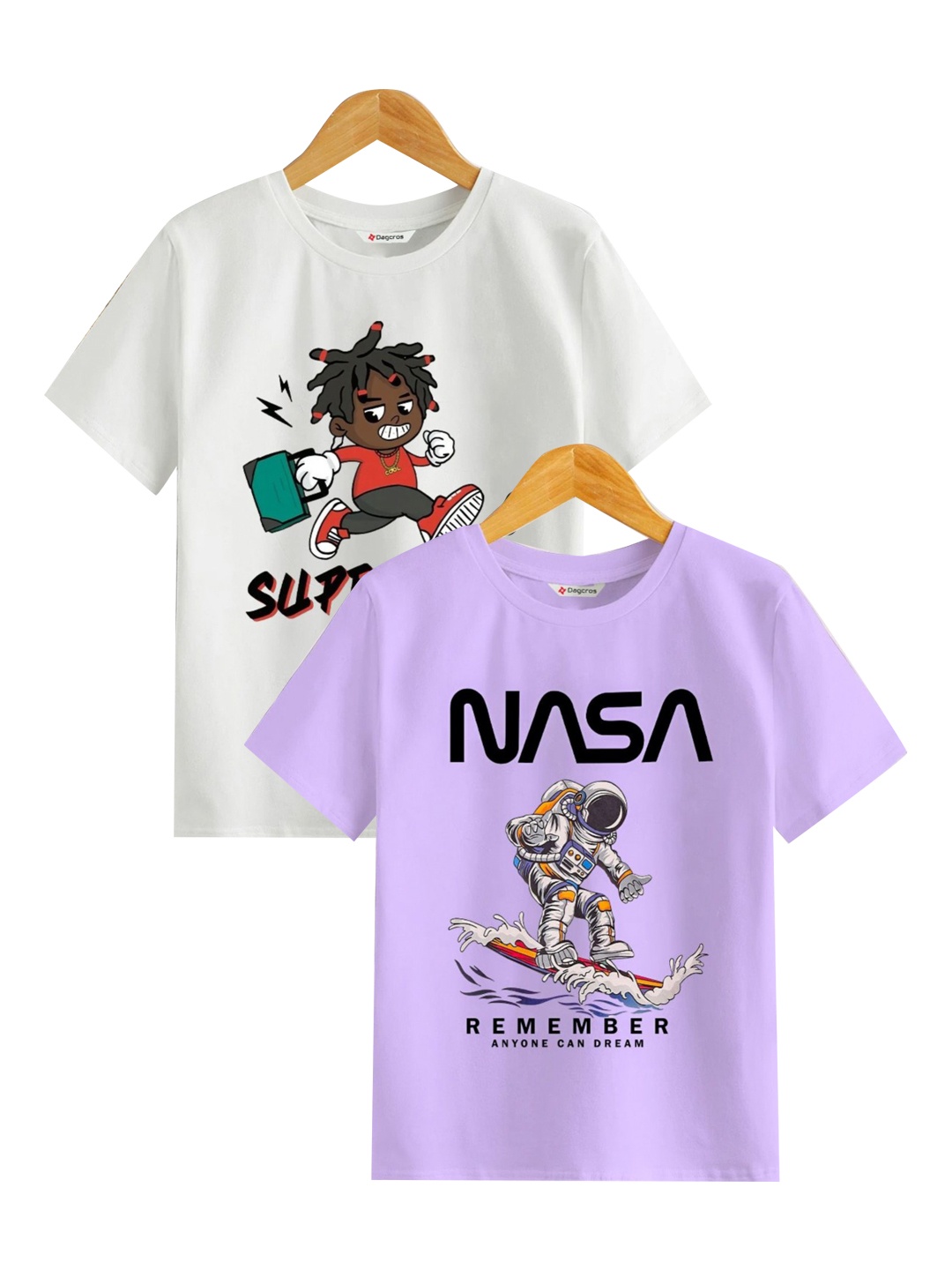 

BAESD Boys Graphic Printed Round Neck Cotton T-Shirt, Purple