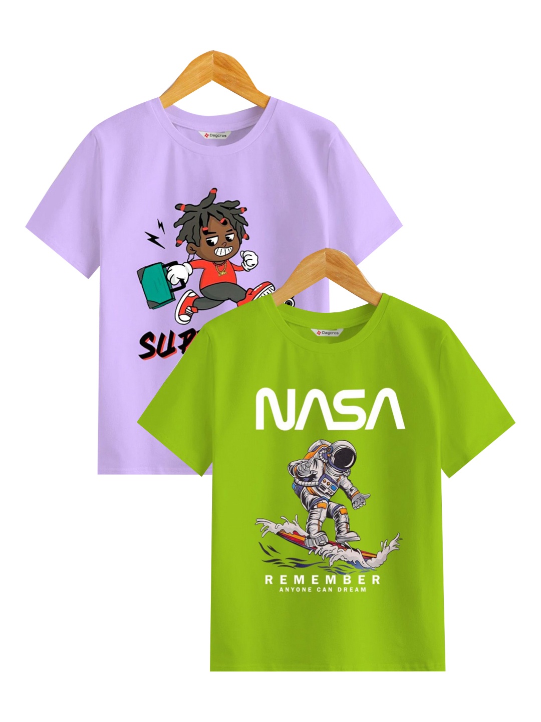 

BAESD Boys Graphic Printed Round Neck Cotton T-Shirt, Purple