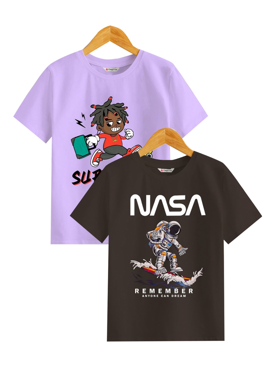 

BAESD Boys Graphic Printed Round Neck Cotton T-Shirt, Black