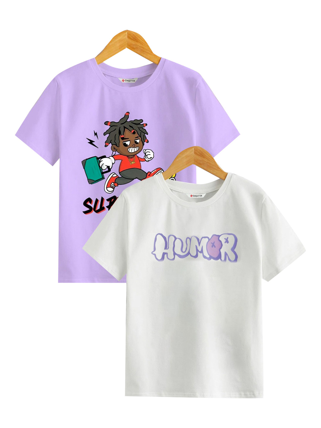 

BAESD Boys Graphic Printed Round Neck Cotton T-Shirt, Purple