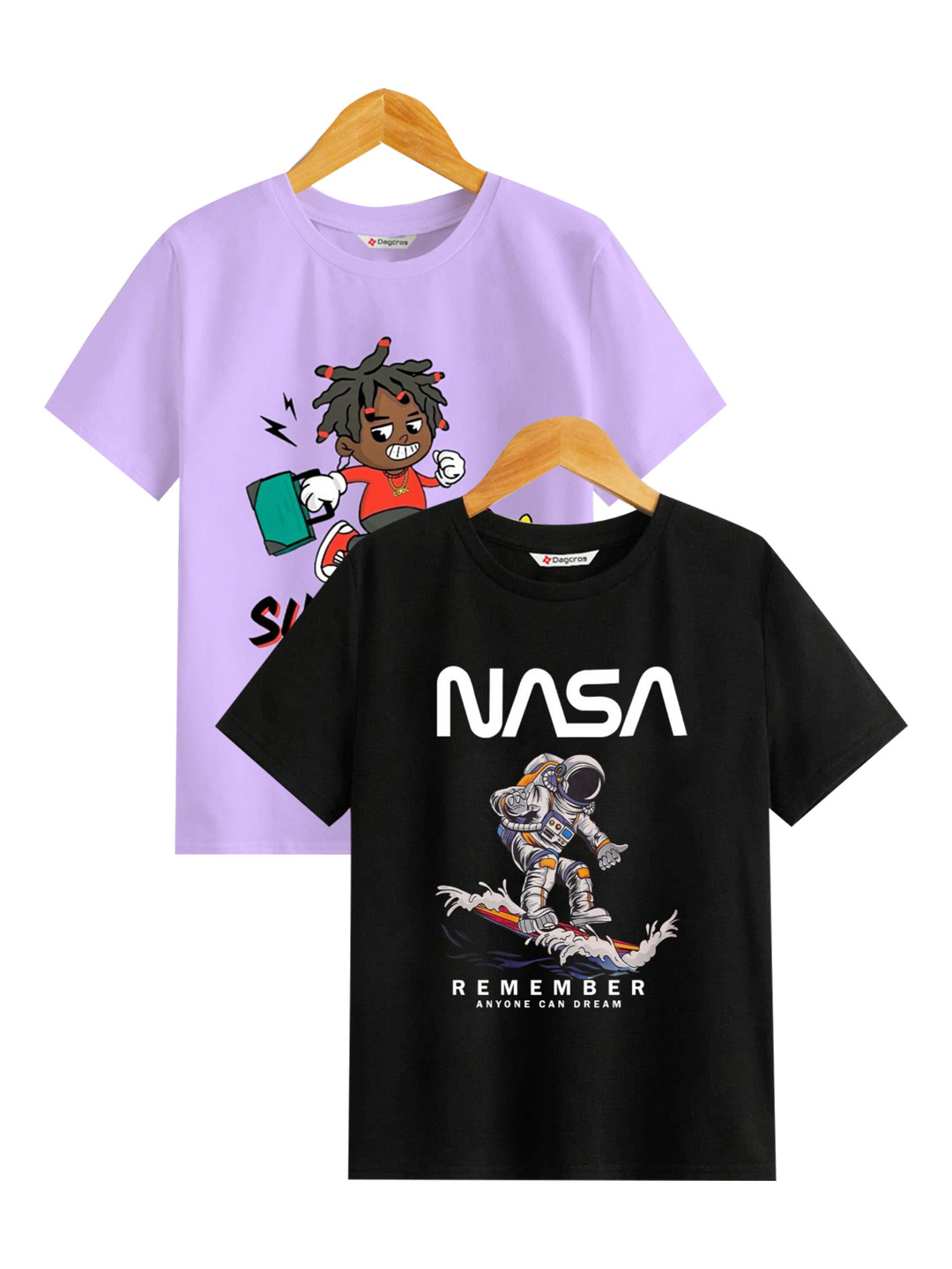 

BAESD Boys Graphic Printed Round Neck Cotton T-Shirt, Black