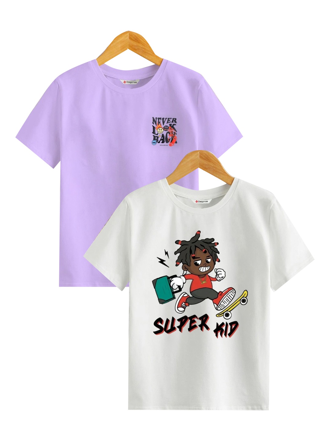 

BAESD Boys Graphic Printed Round Neck Cotton T-Shirt, Purple