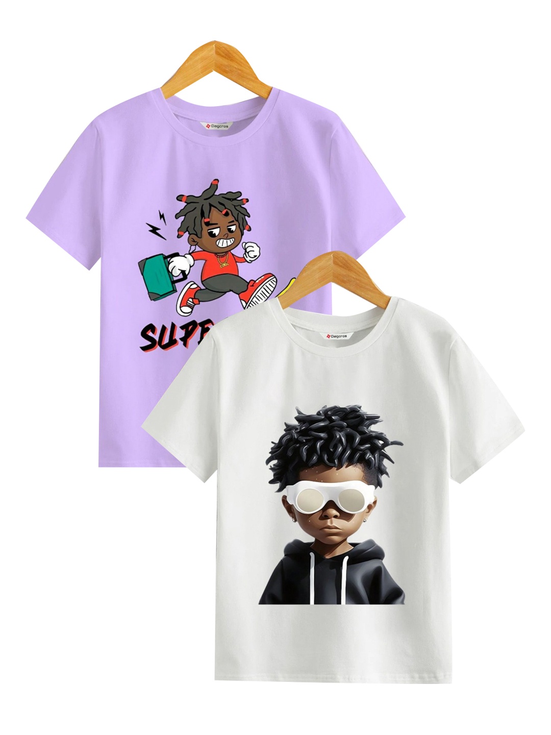 

BAESD Boys Graphic Printed Round Neck Cotton T-Shirt, Purple