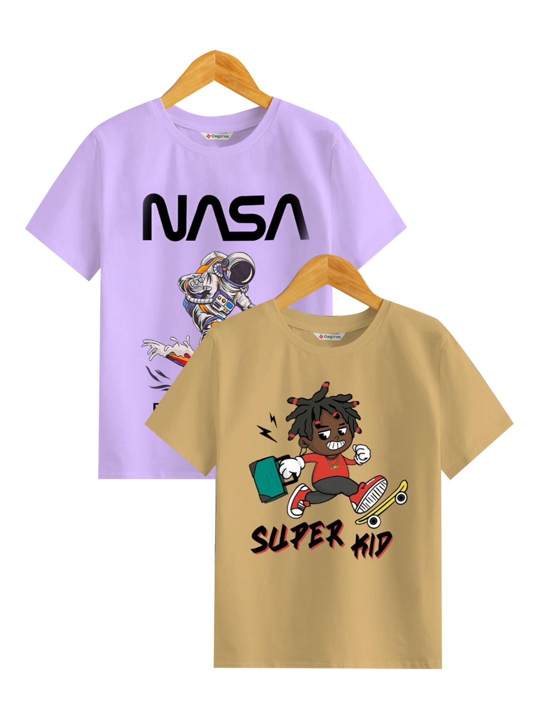 

BAESD Boys Graphic Printed Round Neck Cotton T-Shirt, Beige