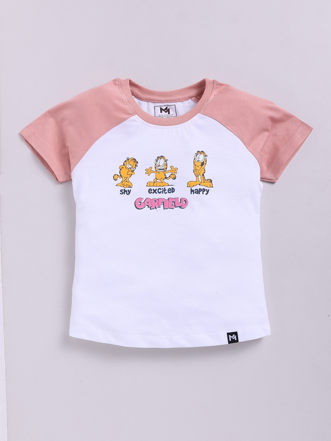 

YK X Minute Mirth Girls Garfield Printed Pure Cotton T-shirt, White