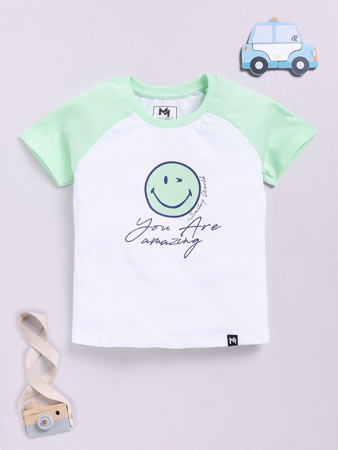 

YK X Minute Mirth Girls Printed Pure Cotton T-shirt, White