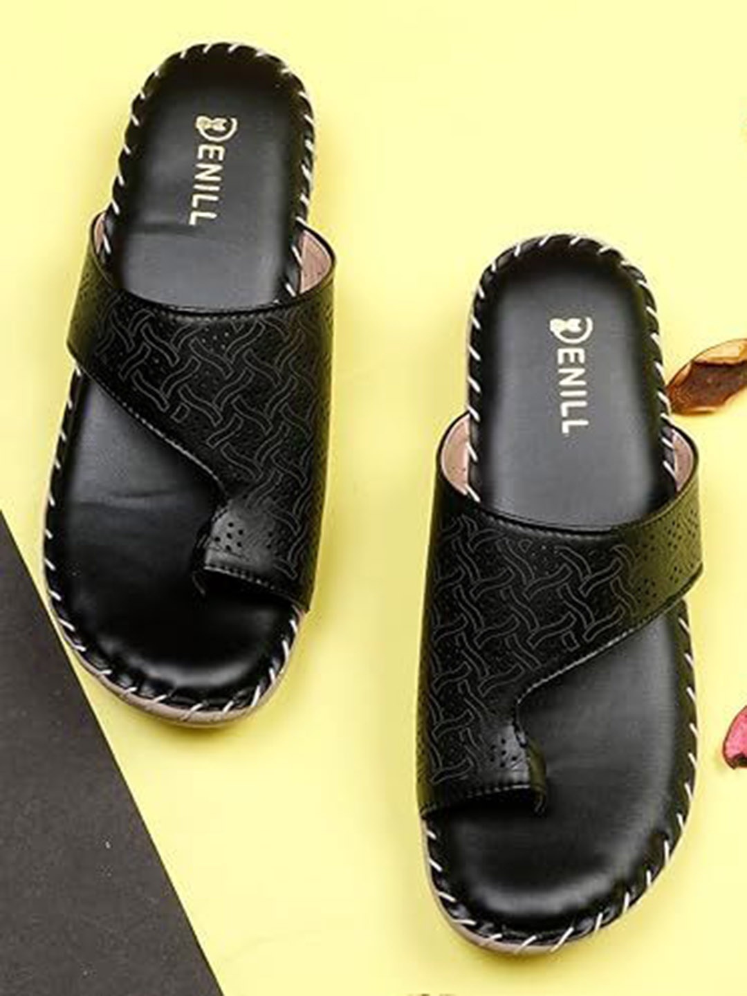 

Denill Women Slip-On Open Toe Flats, Black