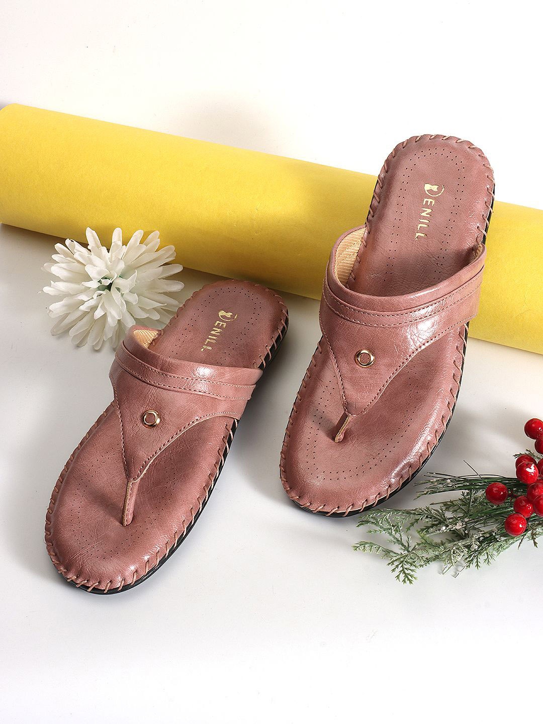 

Denill Women One Toe Flats, Peach