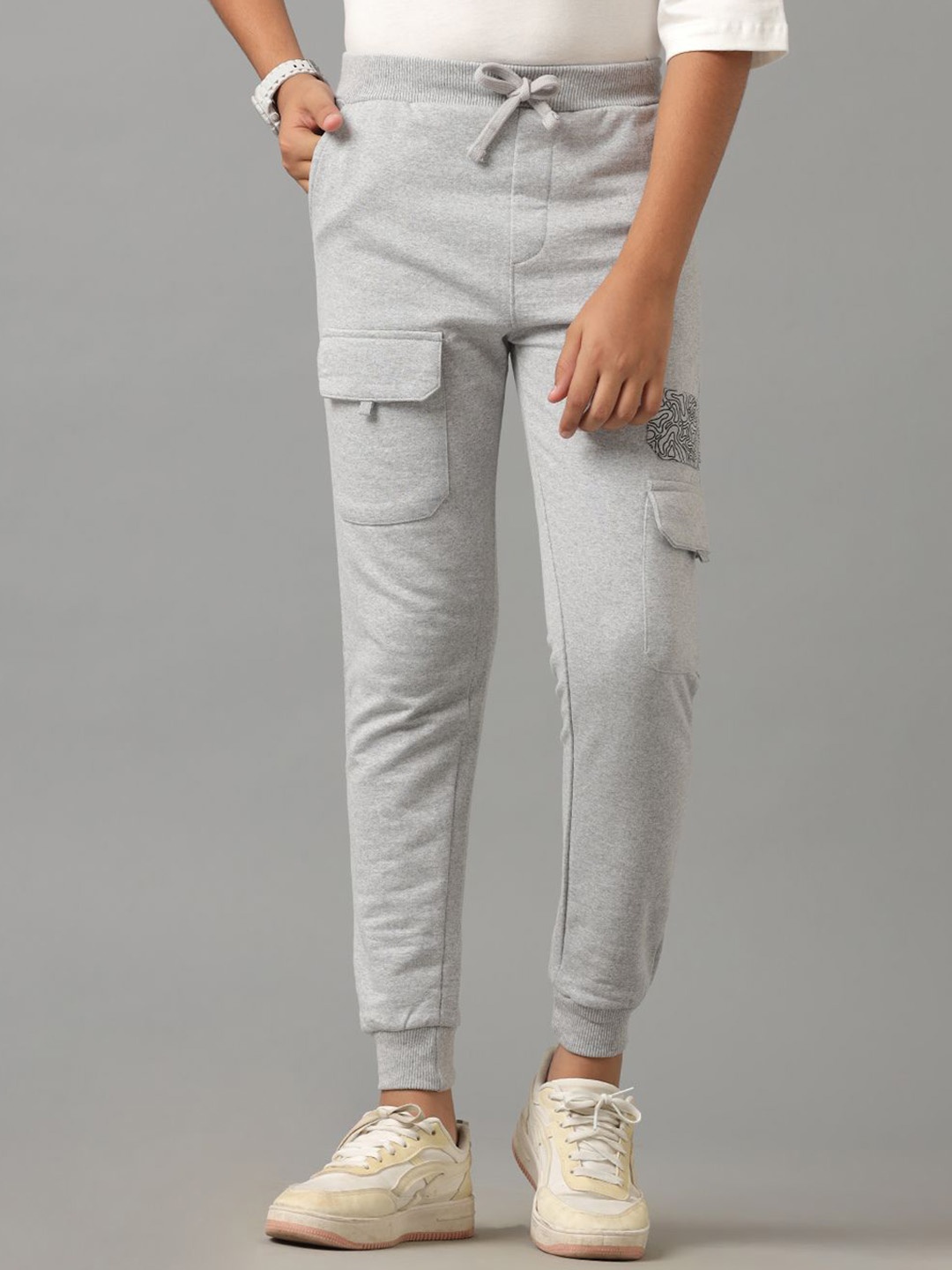 

UNDER FOURTEEN ONLY Boys Cargos Style Joggers, Grey