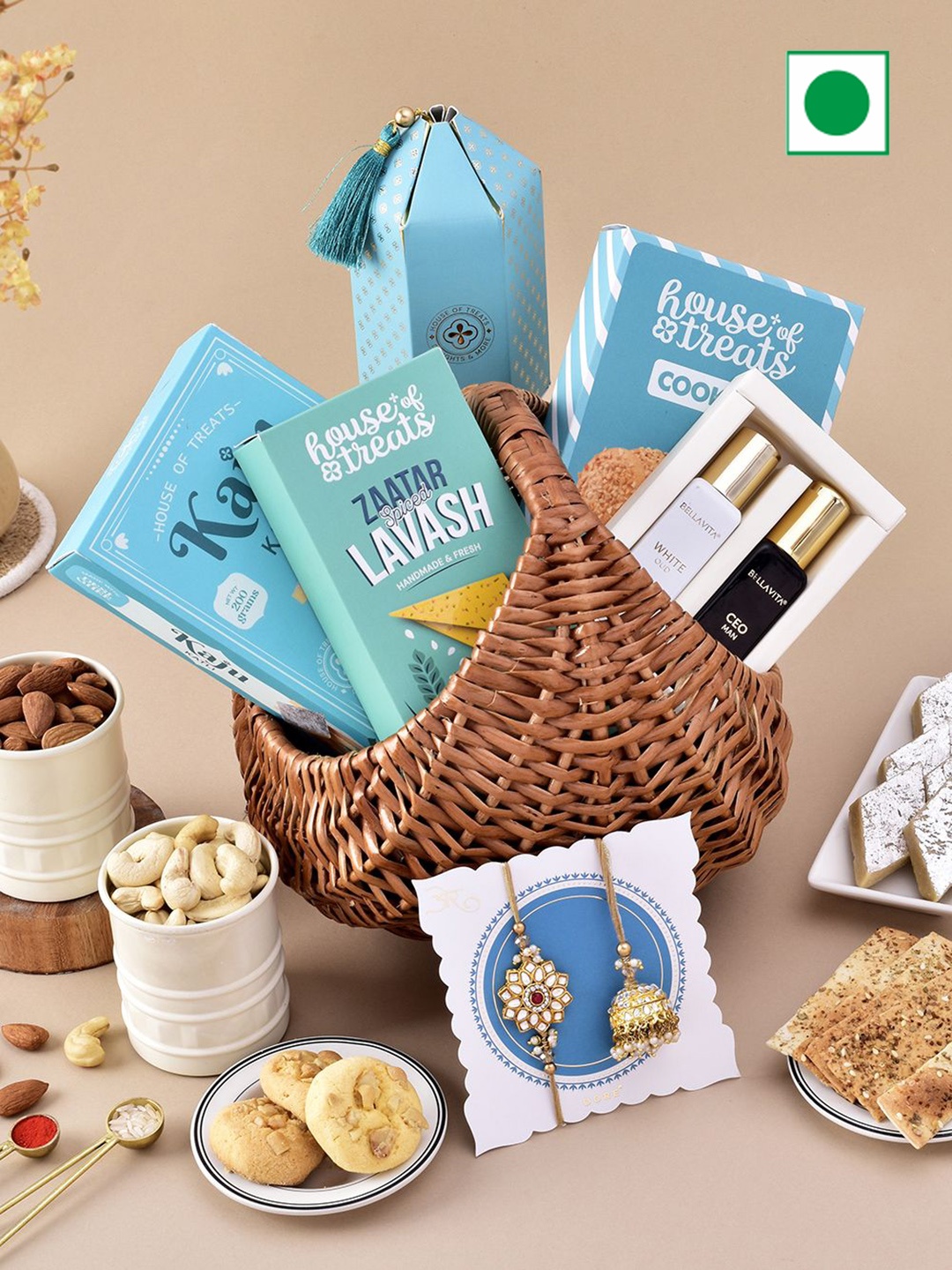 

RawFruit 2 Rakhi With 6 Assorted Gifts, Multi