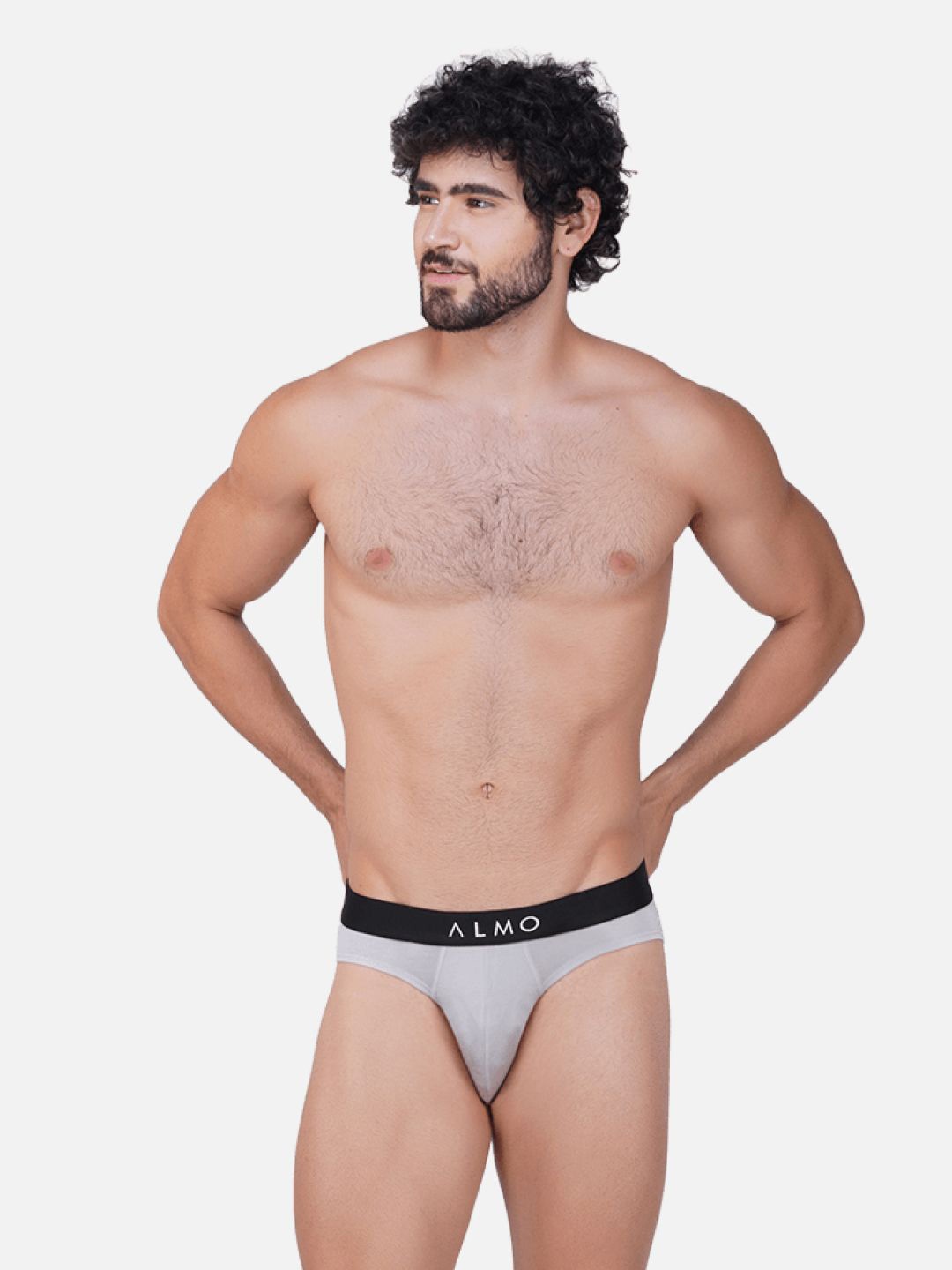 

Almo Wear Men Mid-Rise Basic Briefs, Grey