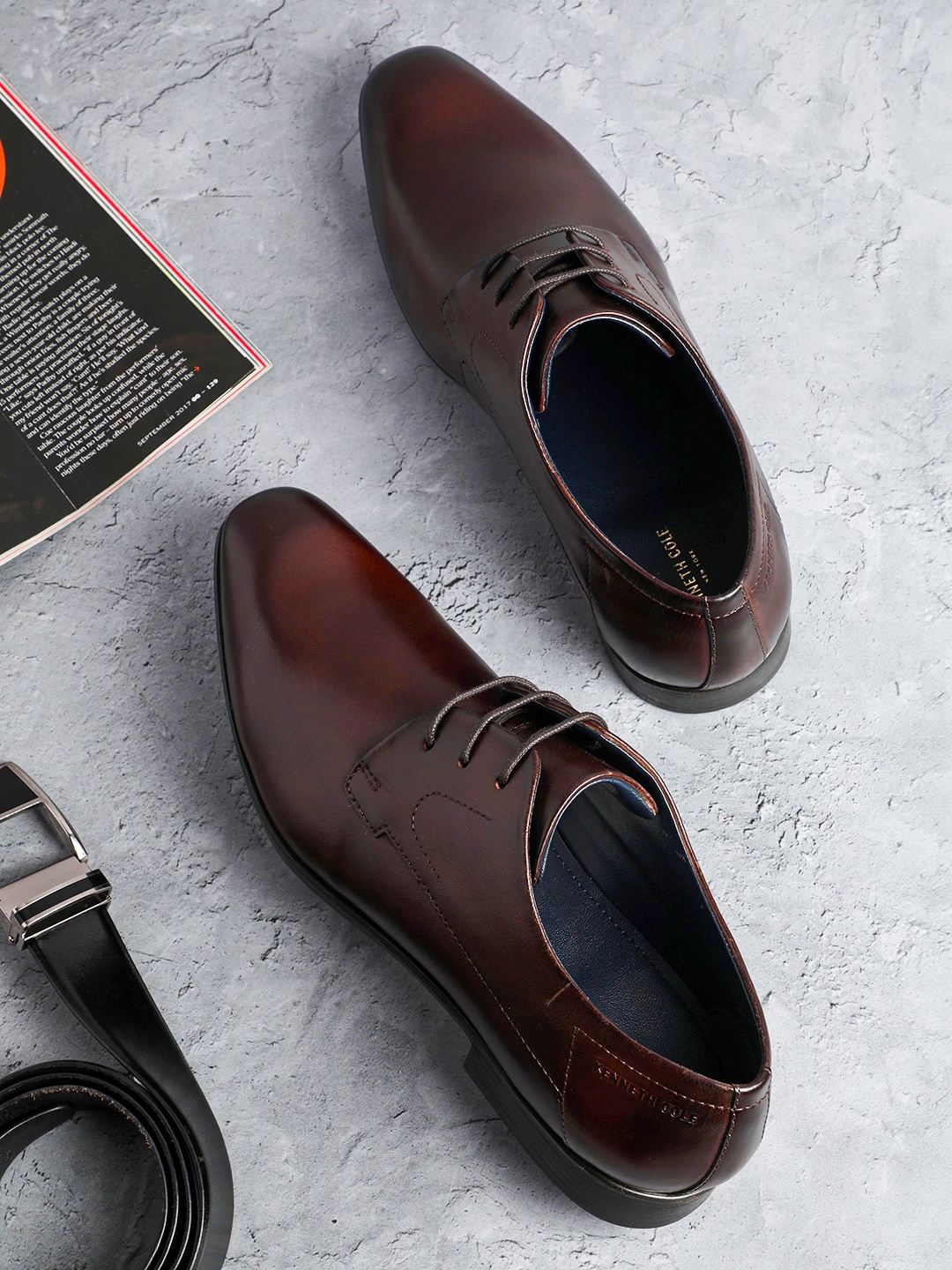 

Kenneth Cole Men Formal Leather Derbys, Brown