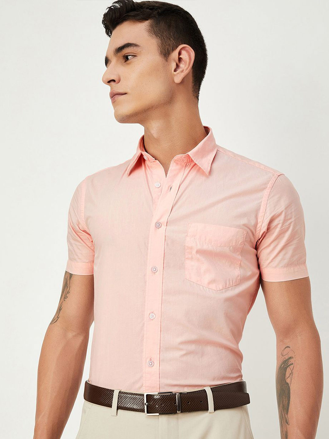 

max Men Opaque Casual Shirt, Pink