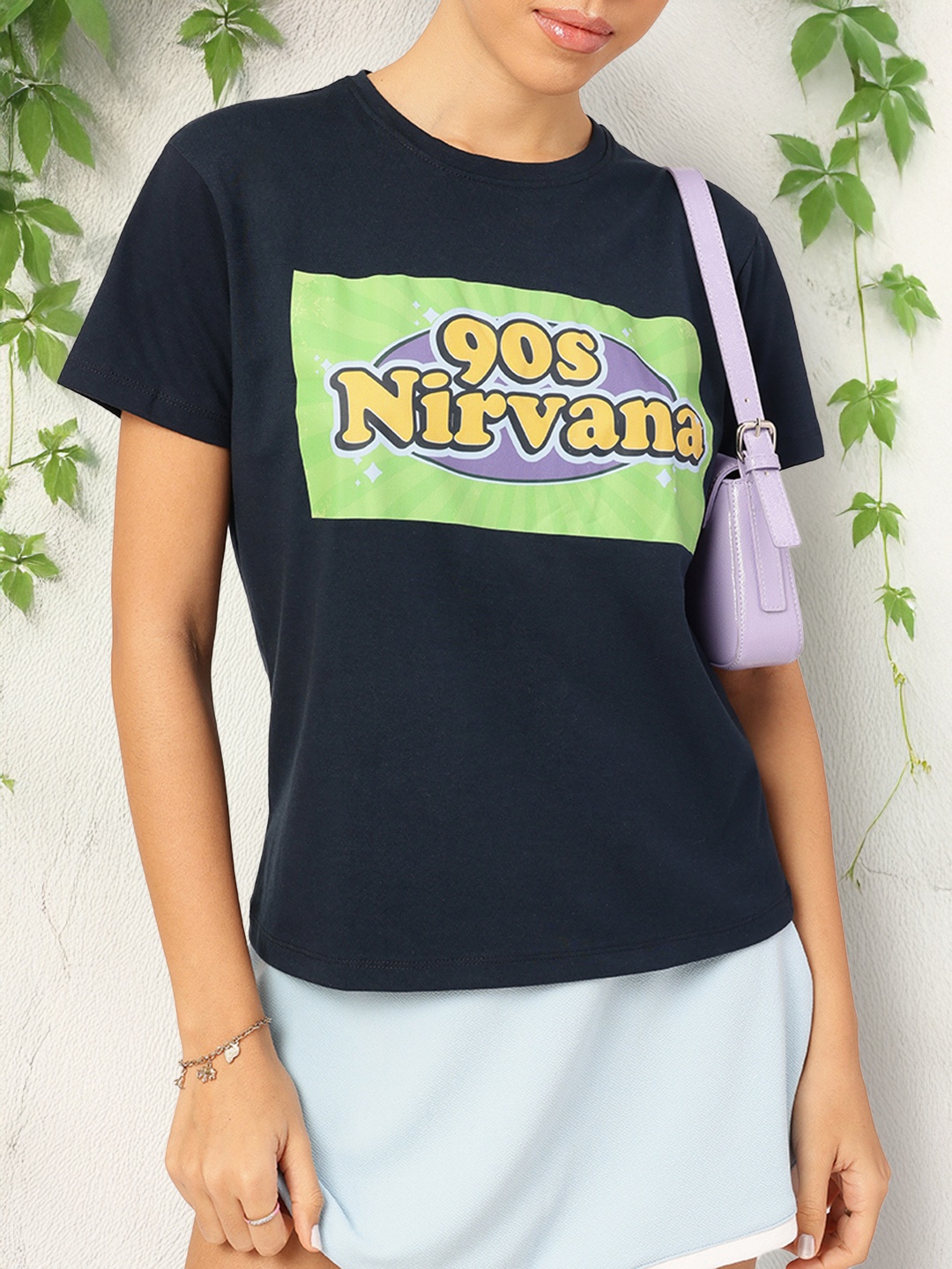 

DressBerry Love for Nirvana Printed T-shirt, Navy blue