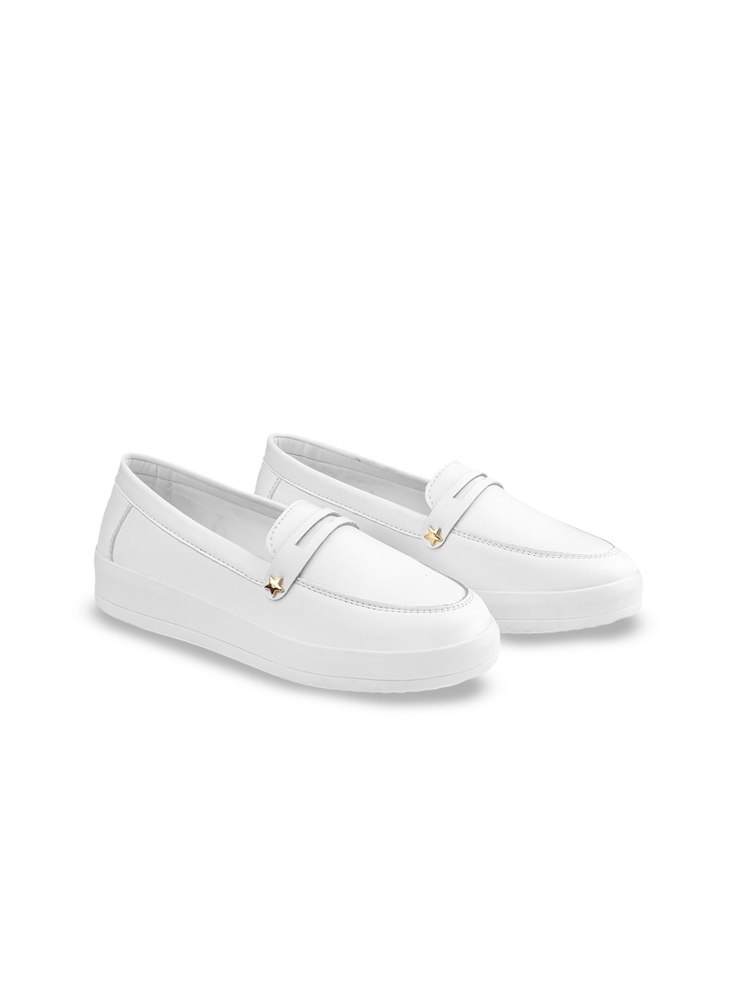 

Bxxy Women Latest Casual Loafer Slip-On Shoes, White