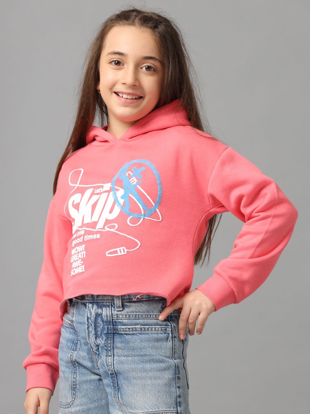 

UNDER FOURTEEN ONLY Girls Printed Sweatshirt, Pink