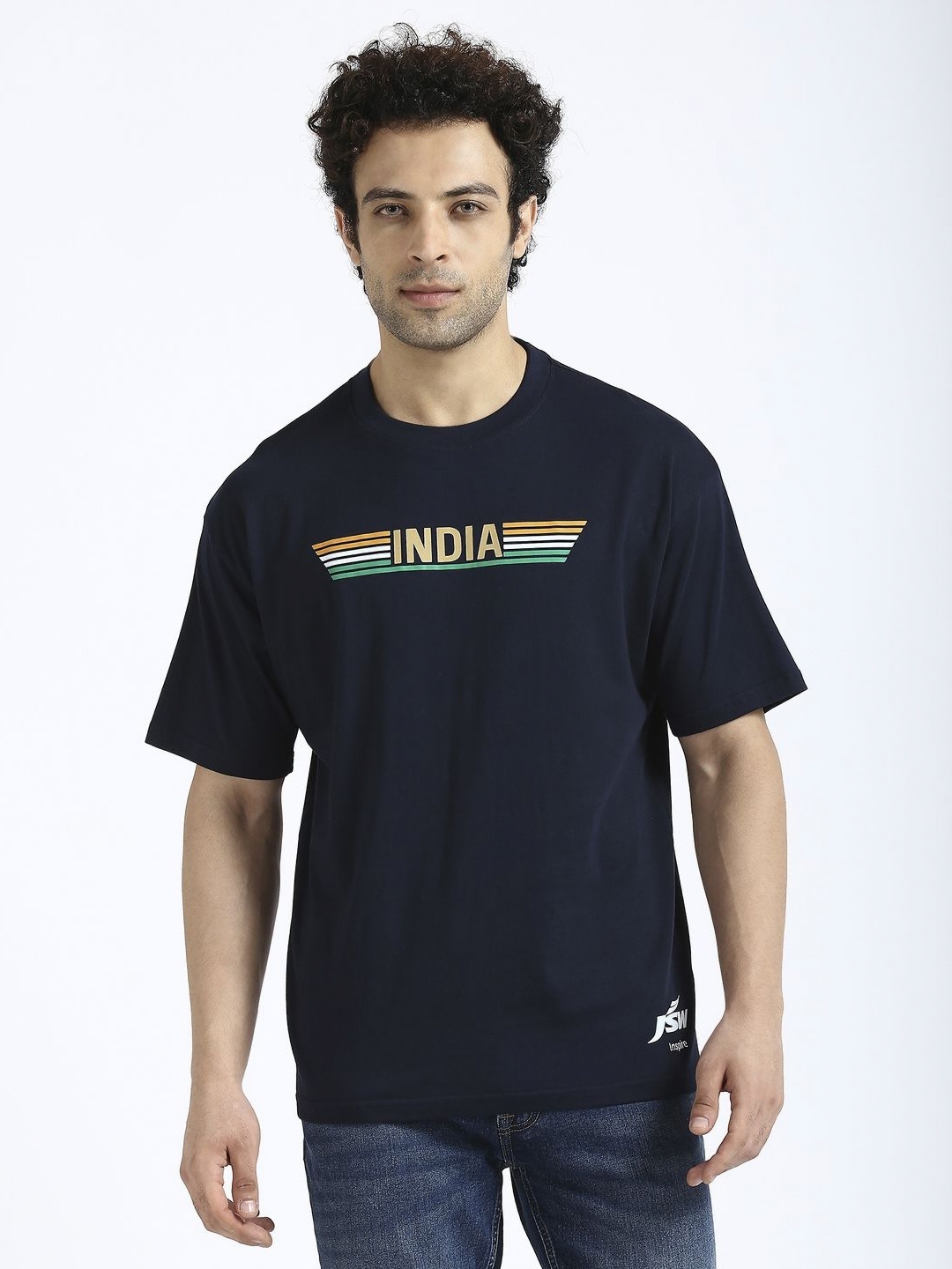 

FanCode Men Olympics Raw Edge T-shirt, Navy blue