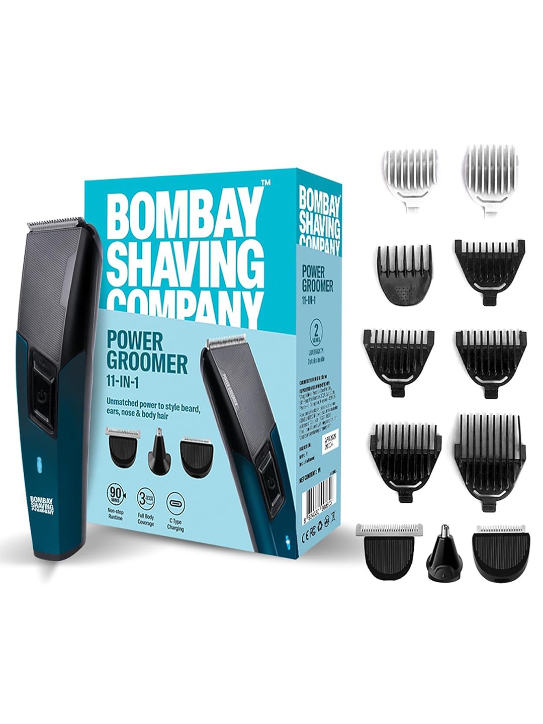 

Bombay Shaving Company Men Power Groomer 11-in-1 Beard & Body Trimmer - Blue & Black
