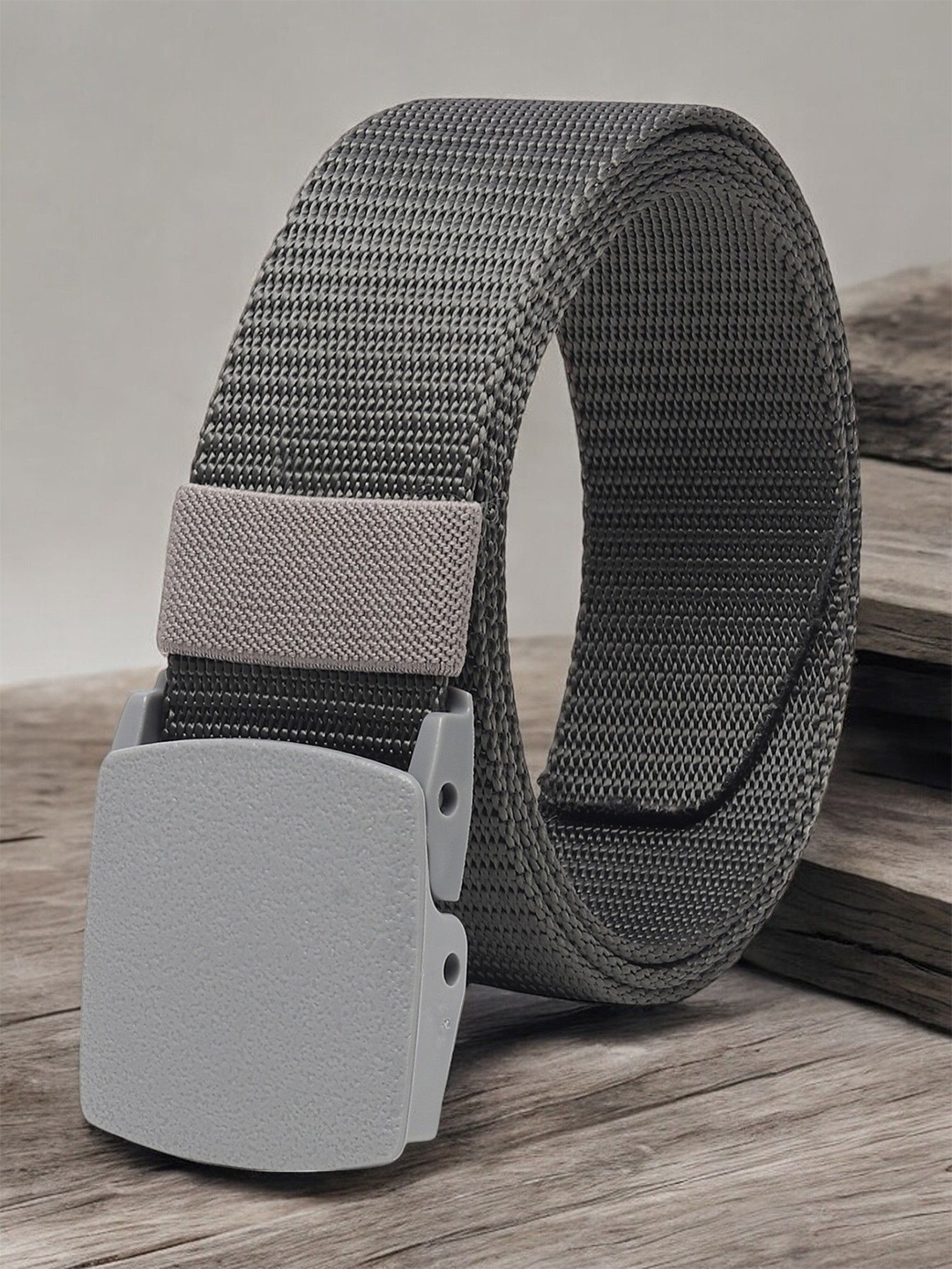 

The Roadster Lifestyle Co Men Textured Casual Belt, Grey