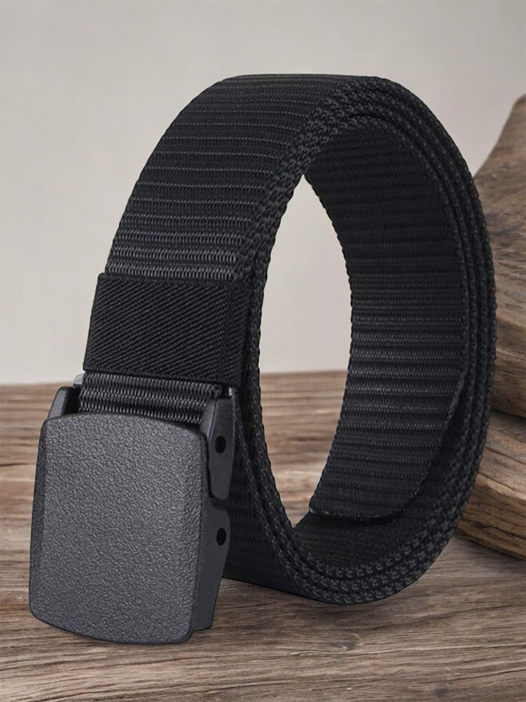 

The Roadster Lifestyle Co Men Textured Casual Belt, Black