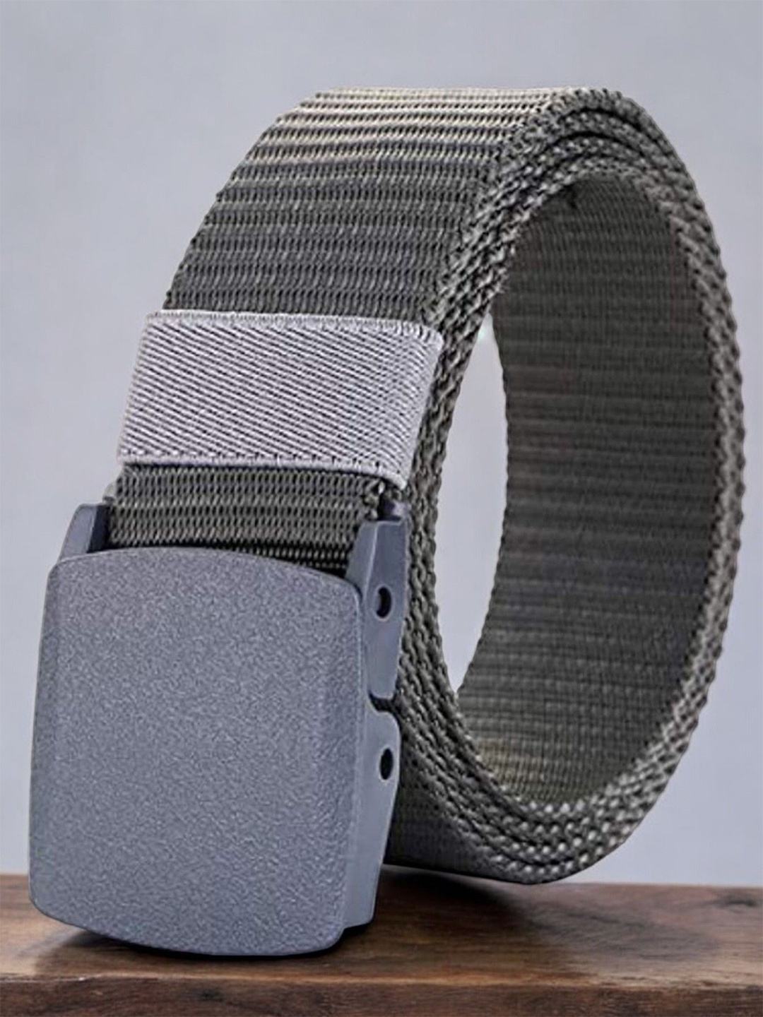 

The Roadster Lifestyle Co Men Textured Casual Belt, Grey