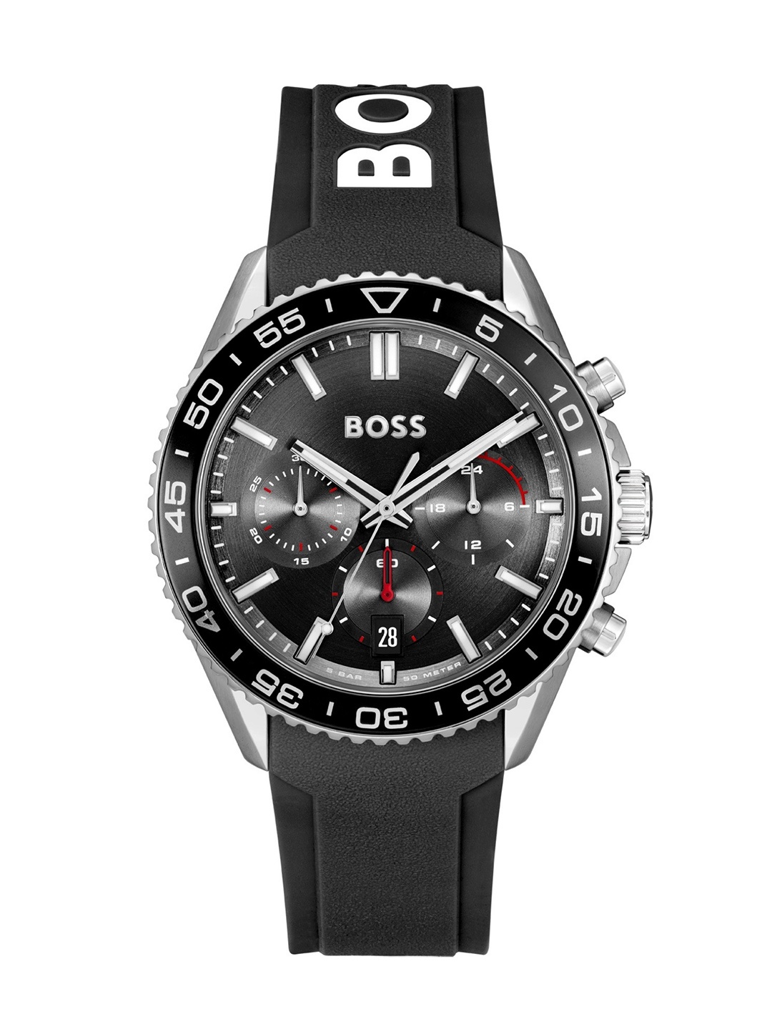 

BOSS Men Leather Straps Analogue Chronograph Watch 1514141, Black