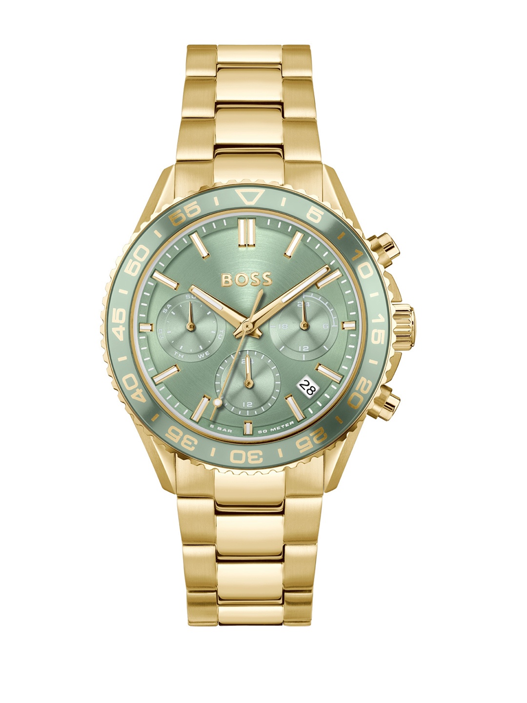 

BOSS Women Bracelet Style Straps Analogue Chronograph Watch 1502755, Green