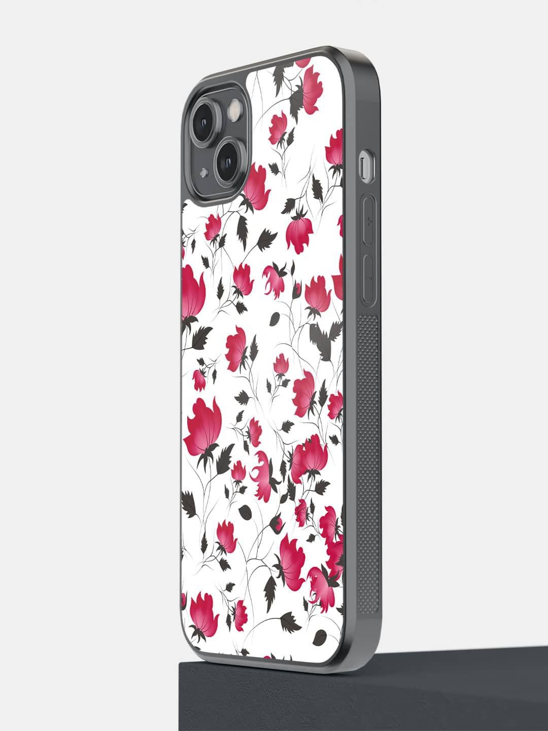 

macmerise Floral Printed Impact Resistant iPhone 14 Plus Back Case Mobile Accessories, White