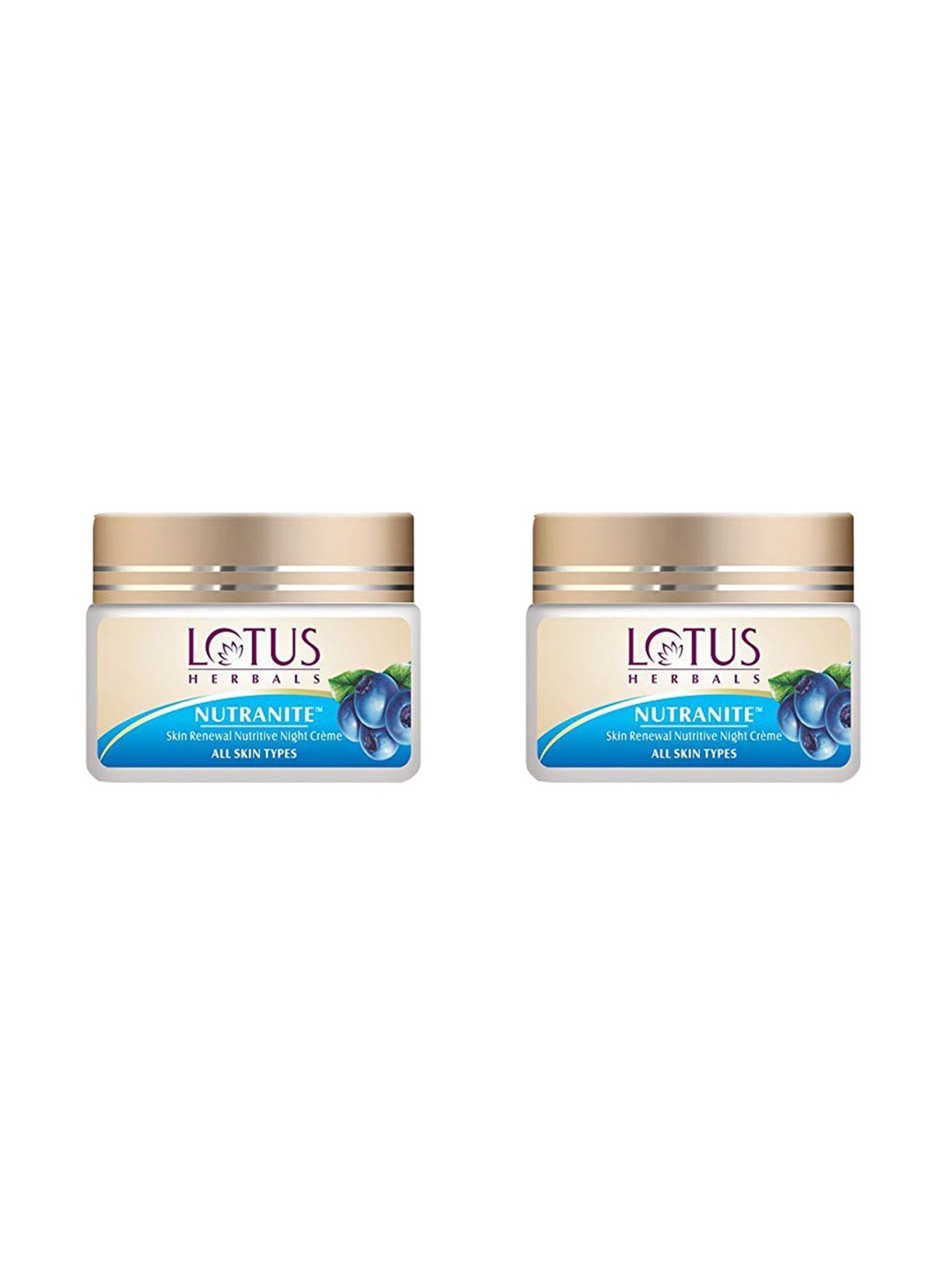 

Lotus Herbals Set of 2 Nutranite Skin Renewal Nutritive Night Cream - 50 g each, Blue