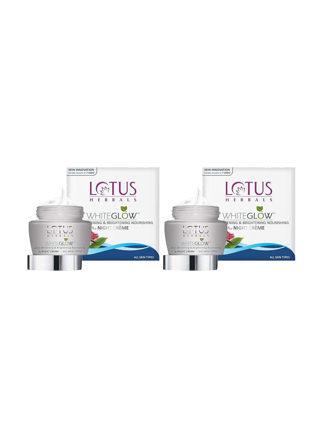 

Lotus Herbals White Glow Set Of 2 Skin Night Cream- 60g Each