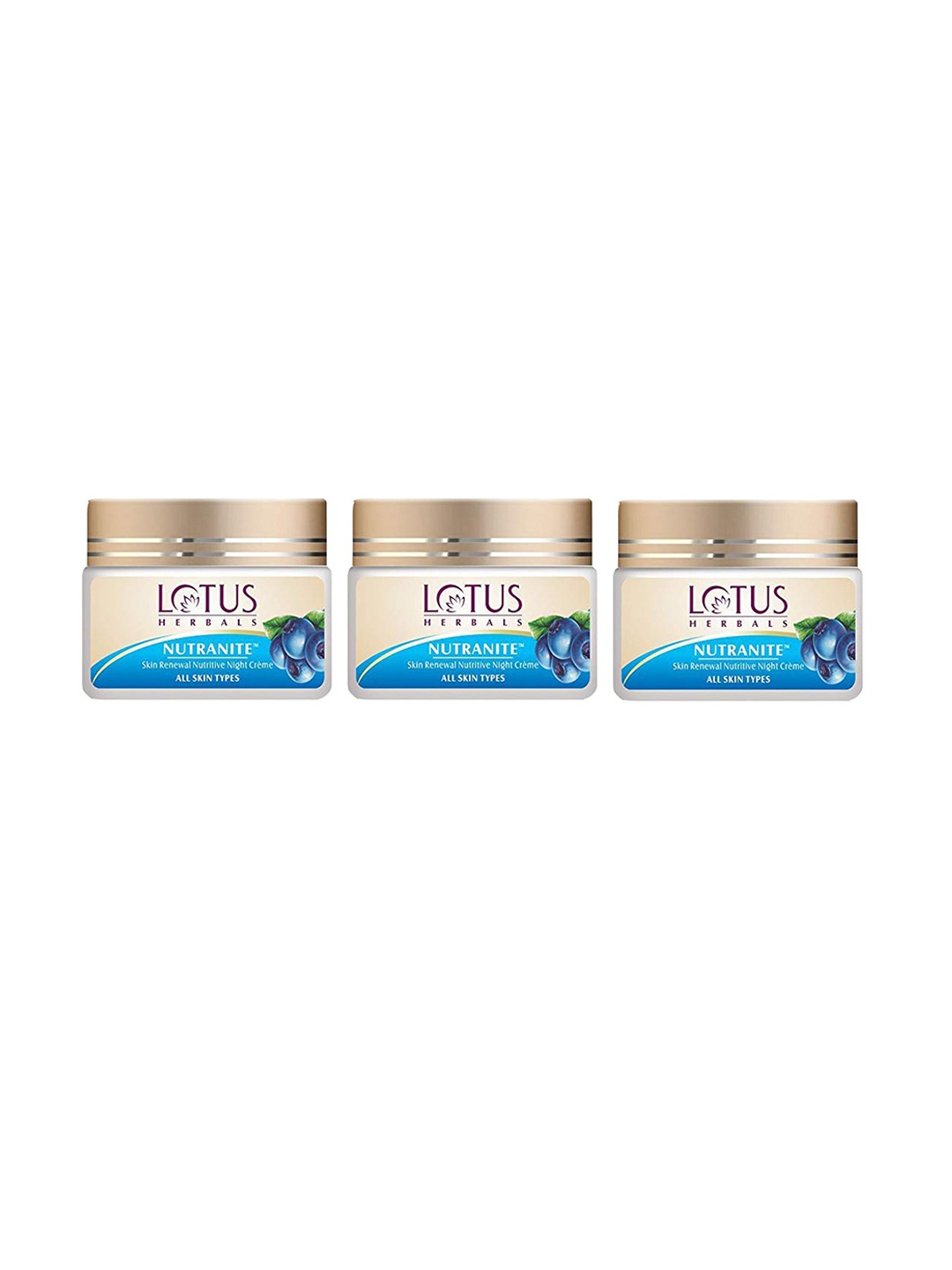 

Lotus Herbals Nutranite Set Of 3 Night Cream -50g Each, Blue